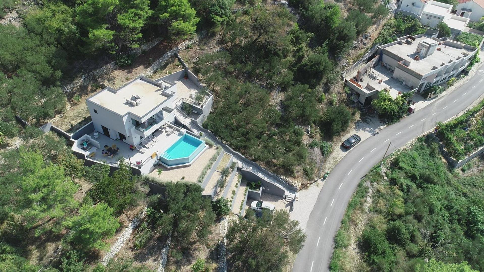 Villa Leona a luxury villa near Makarska, heated pool view 2