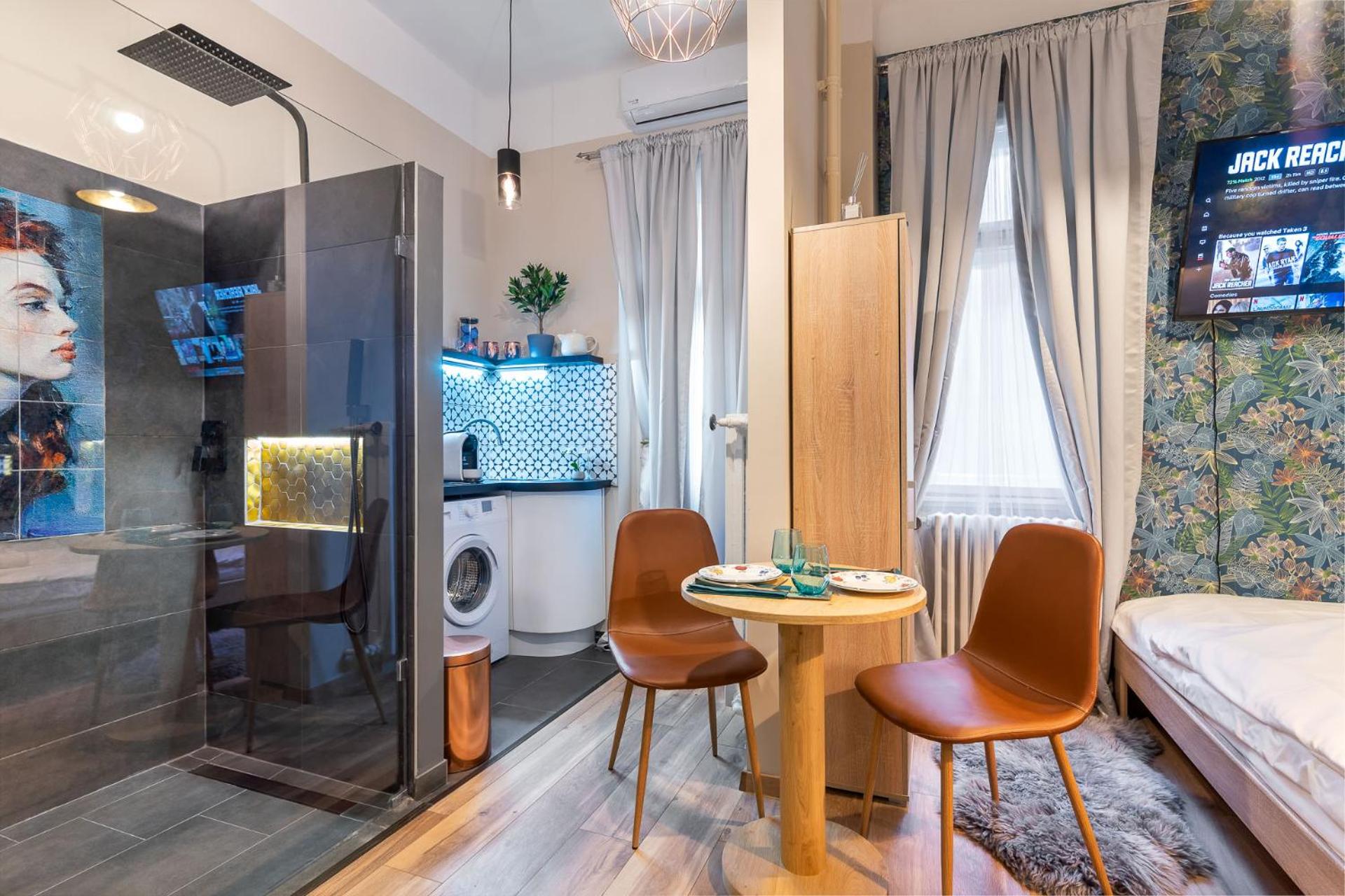 ECONOMY downtown design apartments - FREE PARKING - balcony - super puplic transport - AC view 5
