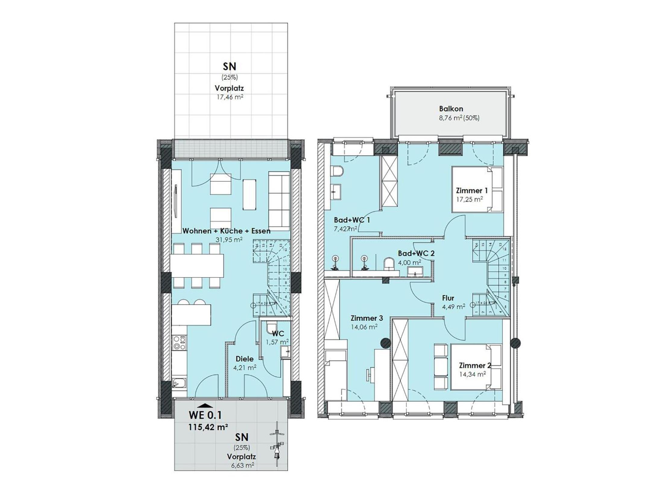 Prora - Apartment auf 2 Etagen mit Sauna, Balkon, E-Ladestation und Dünenblick - Sandburg