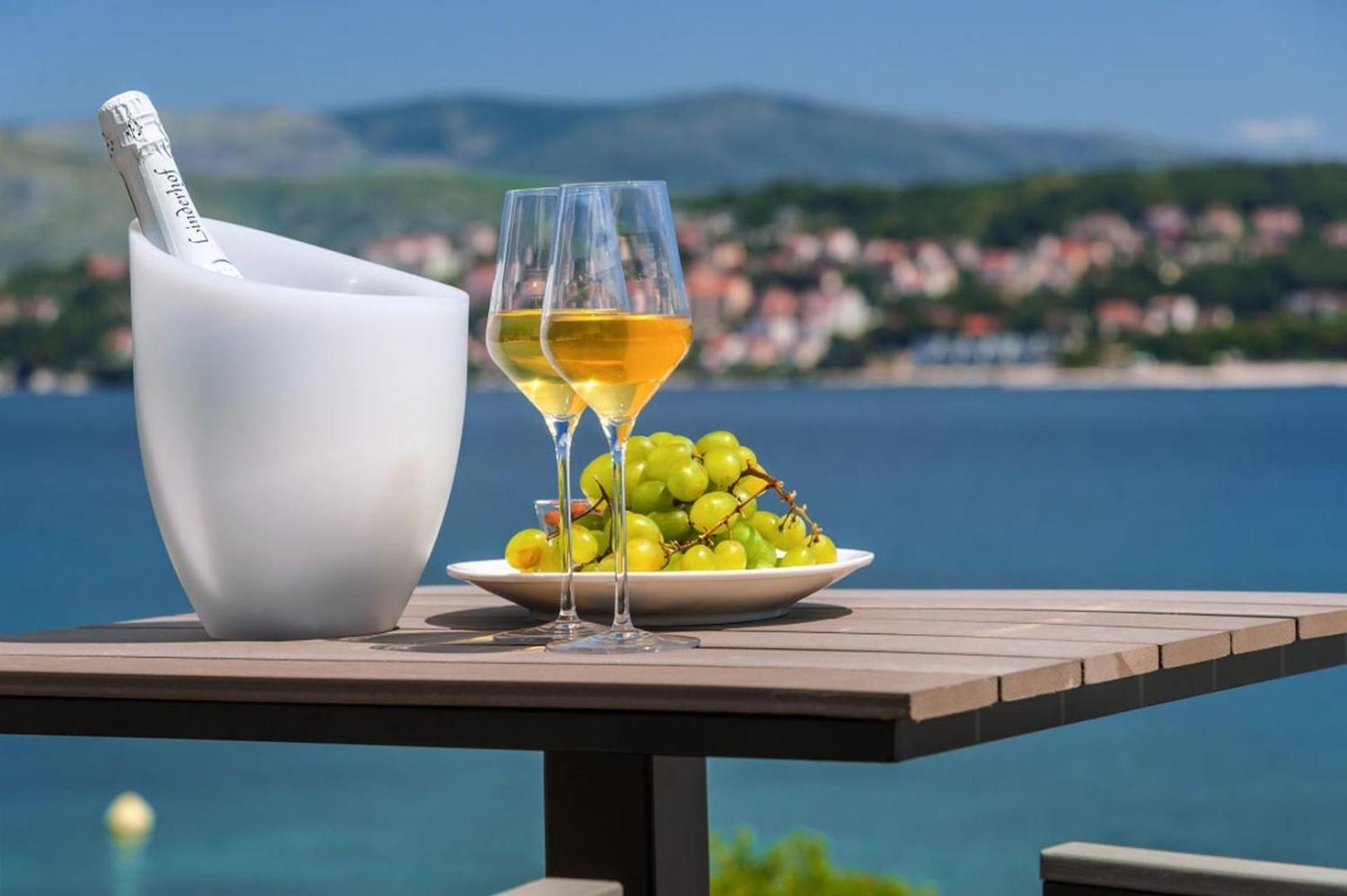Luxury beachfront Villa Trogir 1 on Čiovo with 2 pools view 5