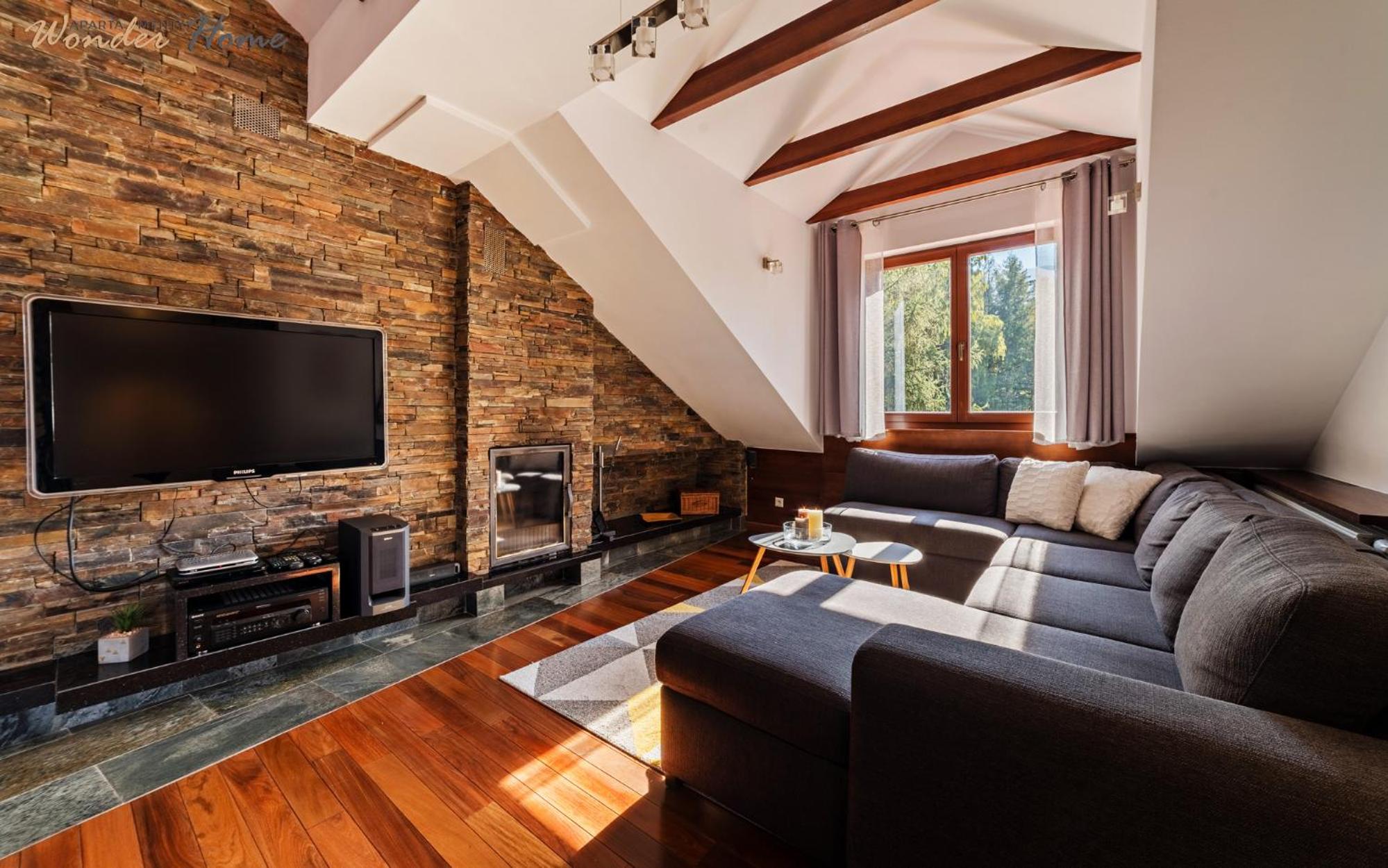 Wonder Home - Apartament Cud Malina z kominkiem, klimatyzacją i widokiem na Karkonosze, blisko centrum, stoku, restauracji, aquaparku