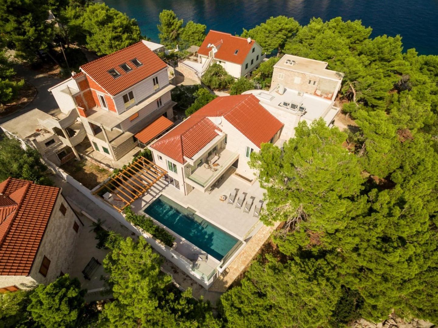 Luxury Beachfront Villa White Bellezza with private pool at the beach on Brac island - Sumartin view 3