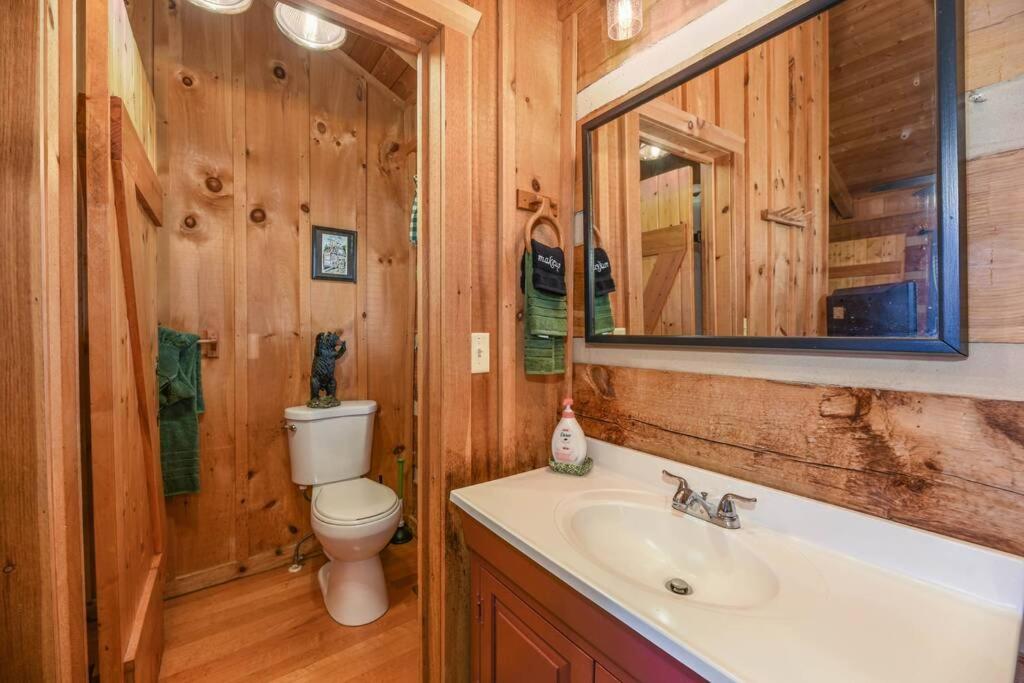 View! Cozy, Private, Fireplace, Hot Tub Log Cabin, Honeymoon! view 4