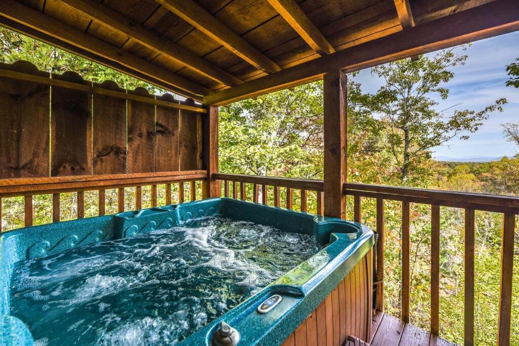 View! Cozy, Private, Fireplace, Hot Tub Log Cabin, Honeymoon! view 5