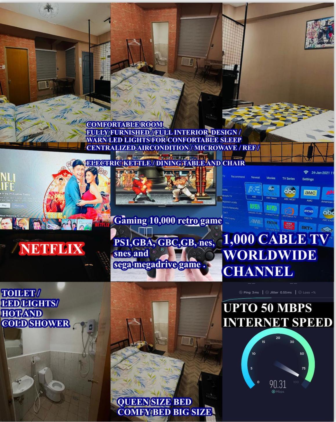 Staycation residences hotel quality transient Netflix wifi international cable tv hi speed fiber internet sanitize view 4