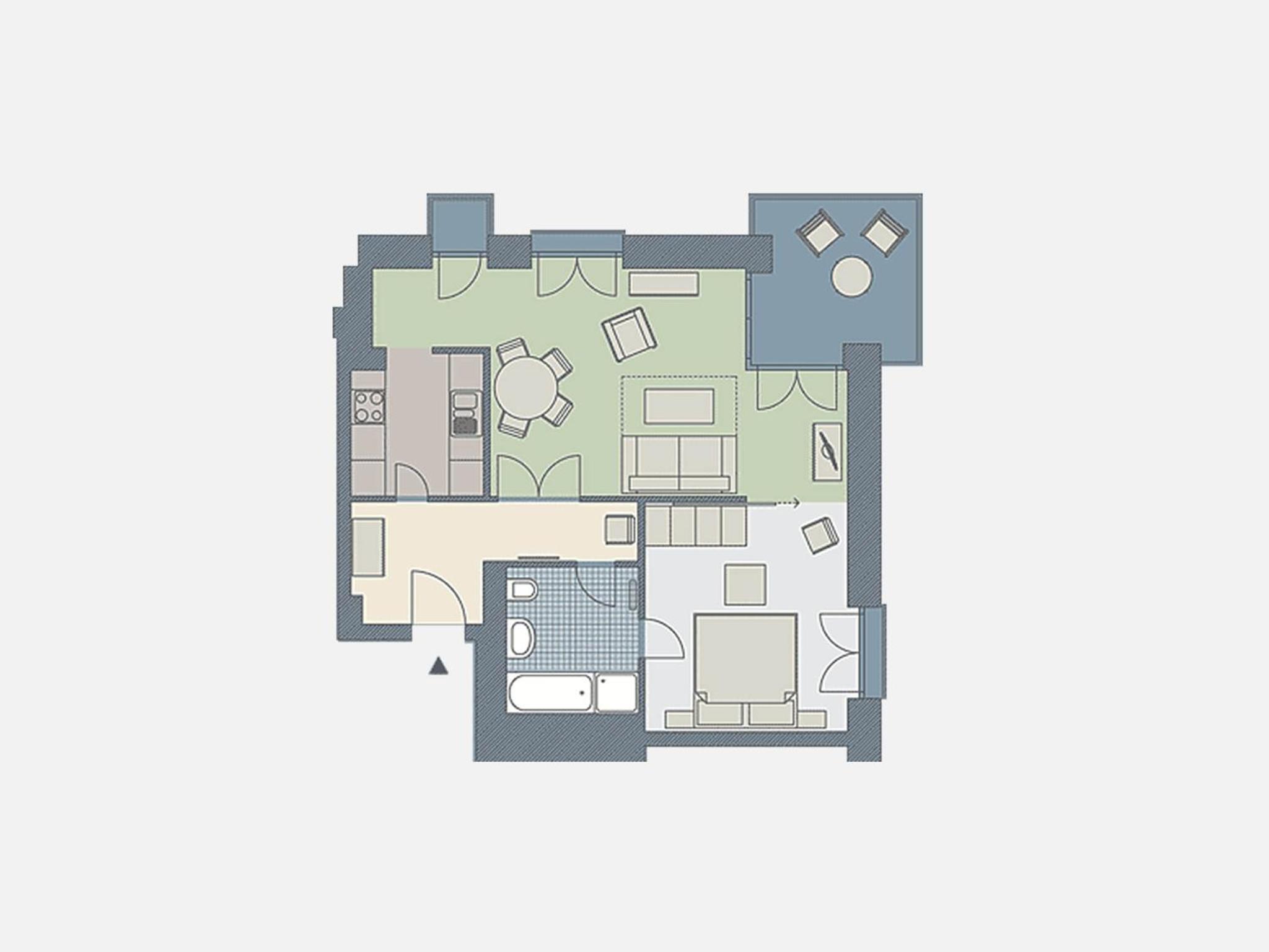 Kaiservillen Heringsdorf - Ferienwohnung mit 1 Schlafzimmer und Balkon D121