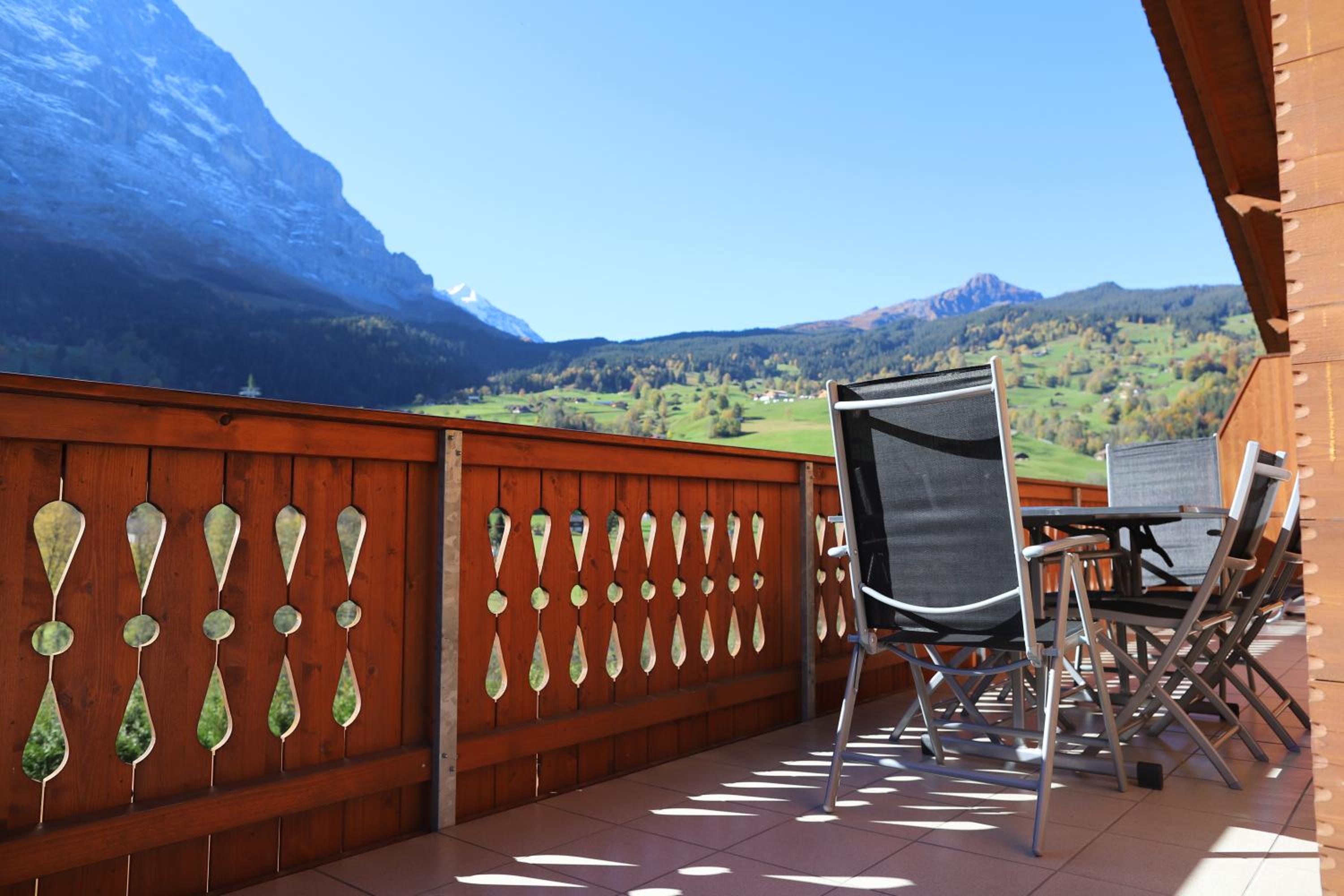 Excellent flat with a fantastic view of the Eiger!