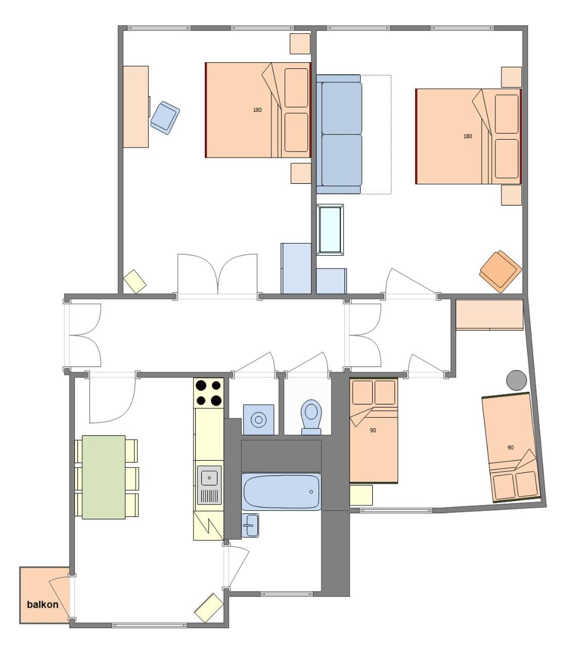 For celebrations spacious 3BDR apartment with balcony