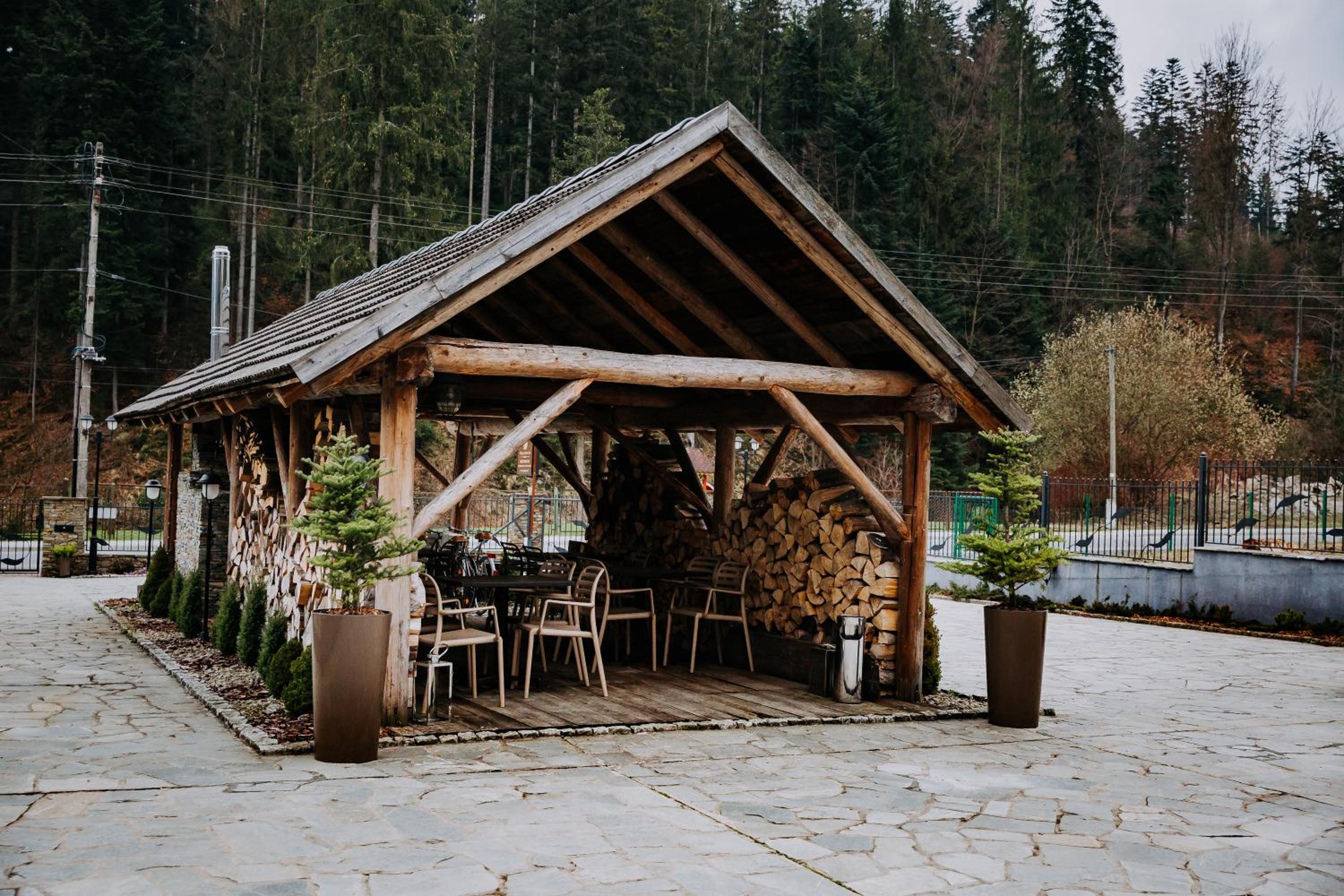 outdoor BBQ area