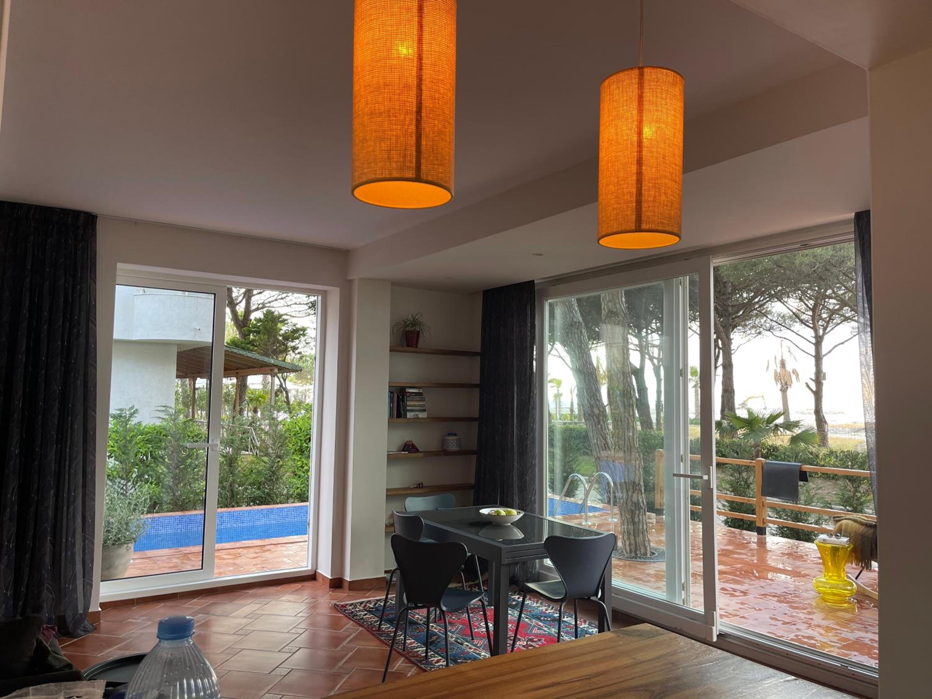 Beachfront villa in Qerret beach with a private pool
