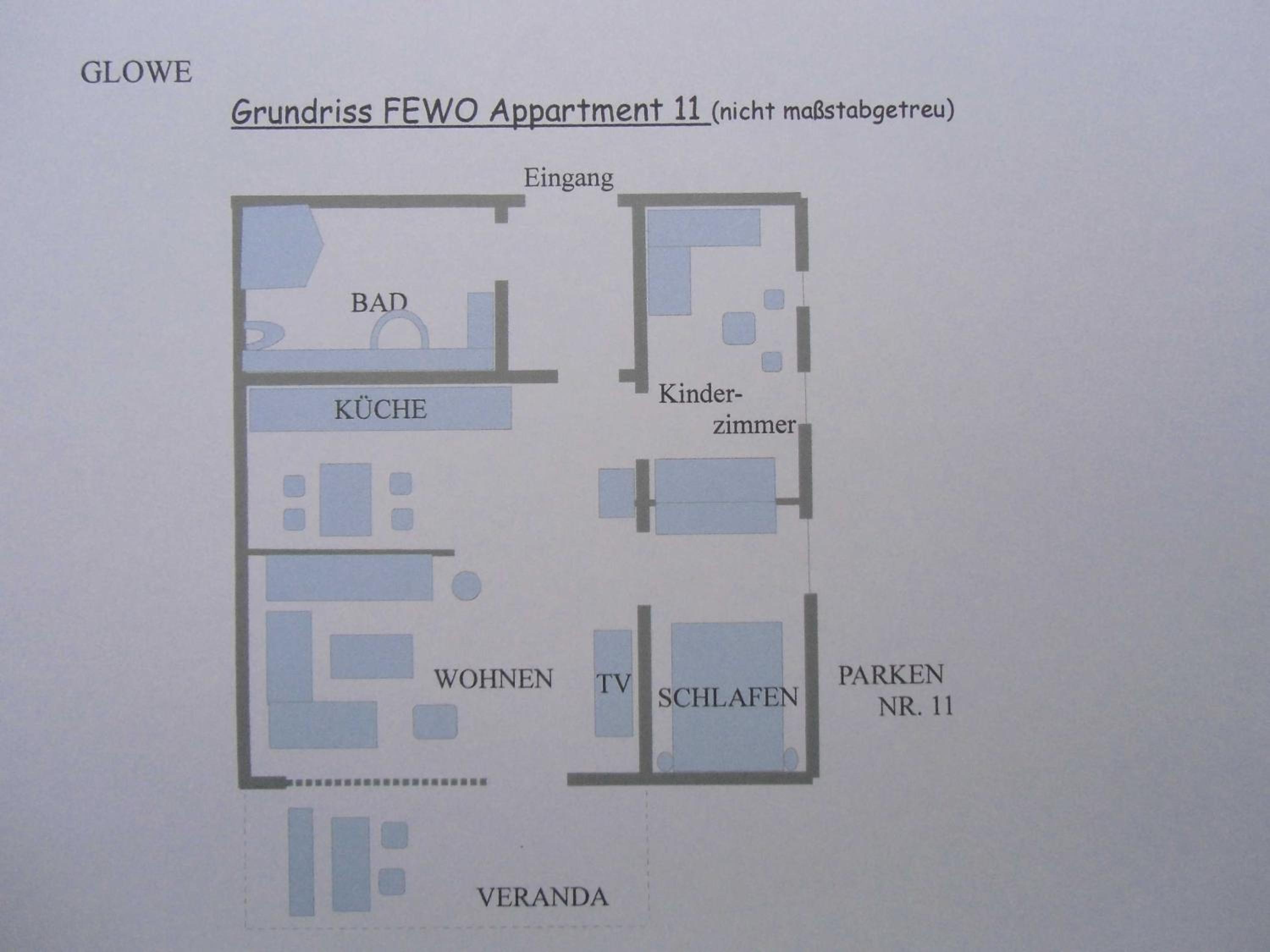 Appartment Haus Glowe - Wohnung 11 - 300 m zum Strand