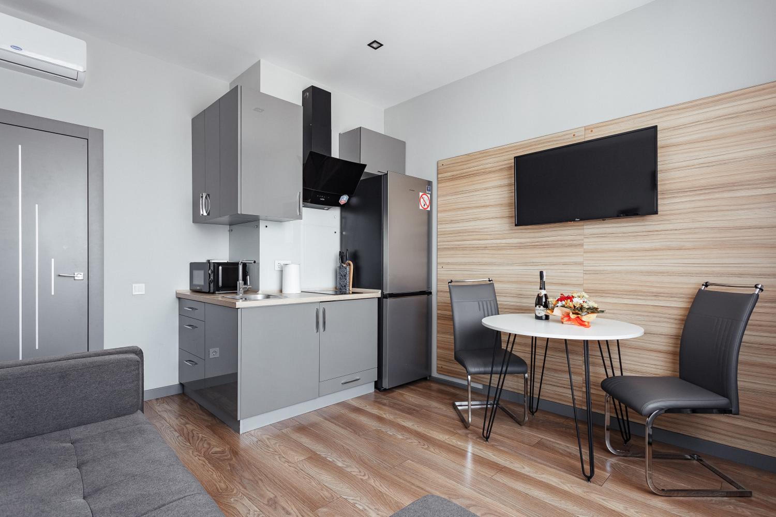 Grey Apartment in 14 floor view 5