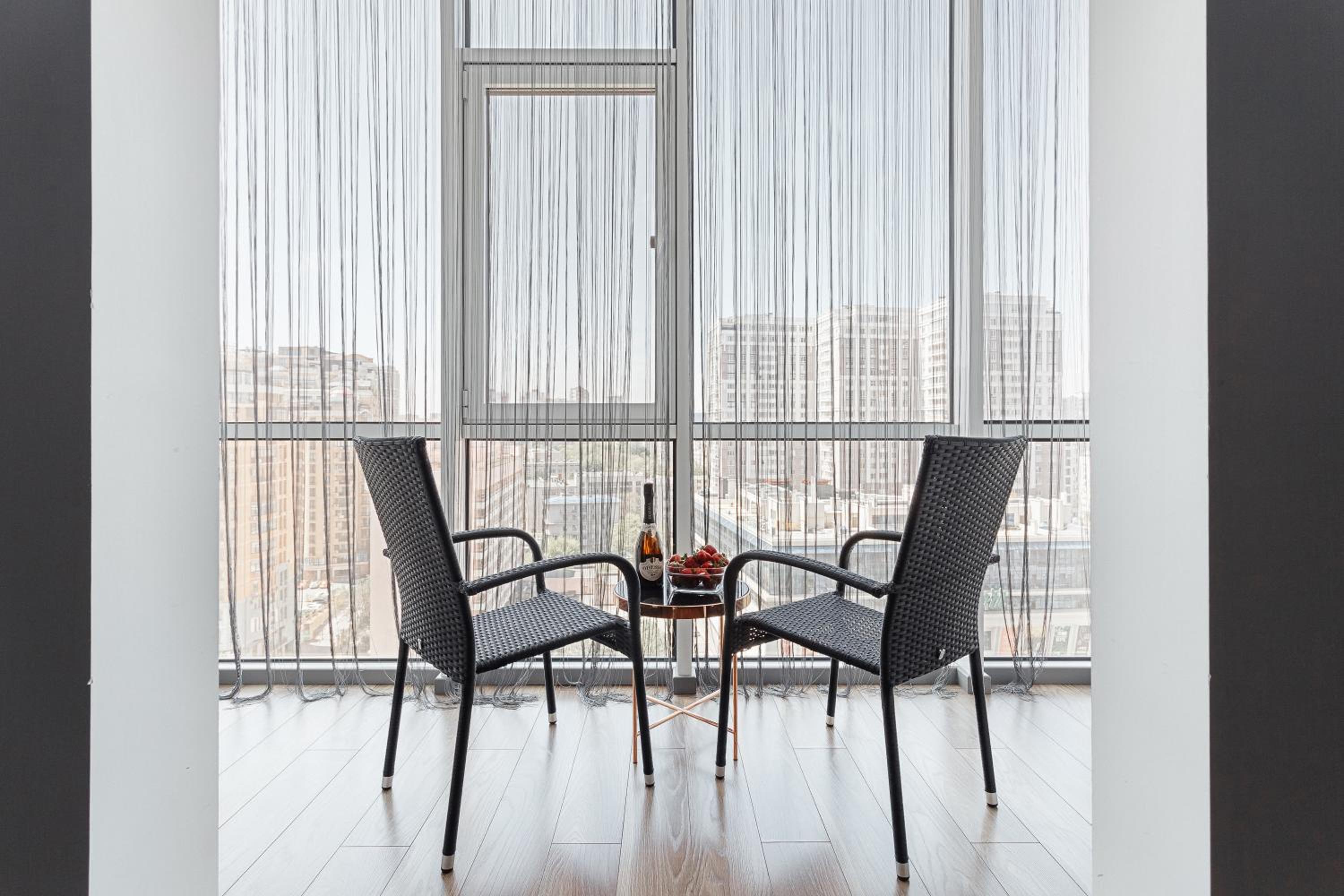 Grey Apartment in 14 floor view 4