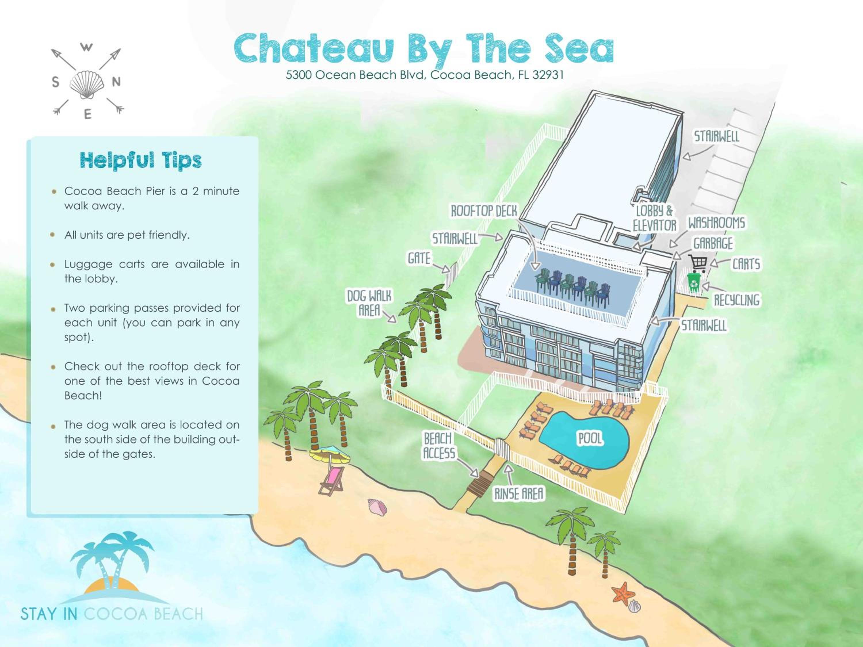 Chateau by the Sea - Cocoa Beach Oceanfront Pet-Friendly Condos with Rooftop Deck & Heated Pool