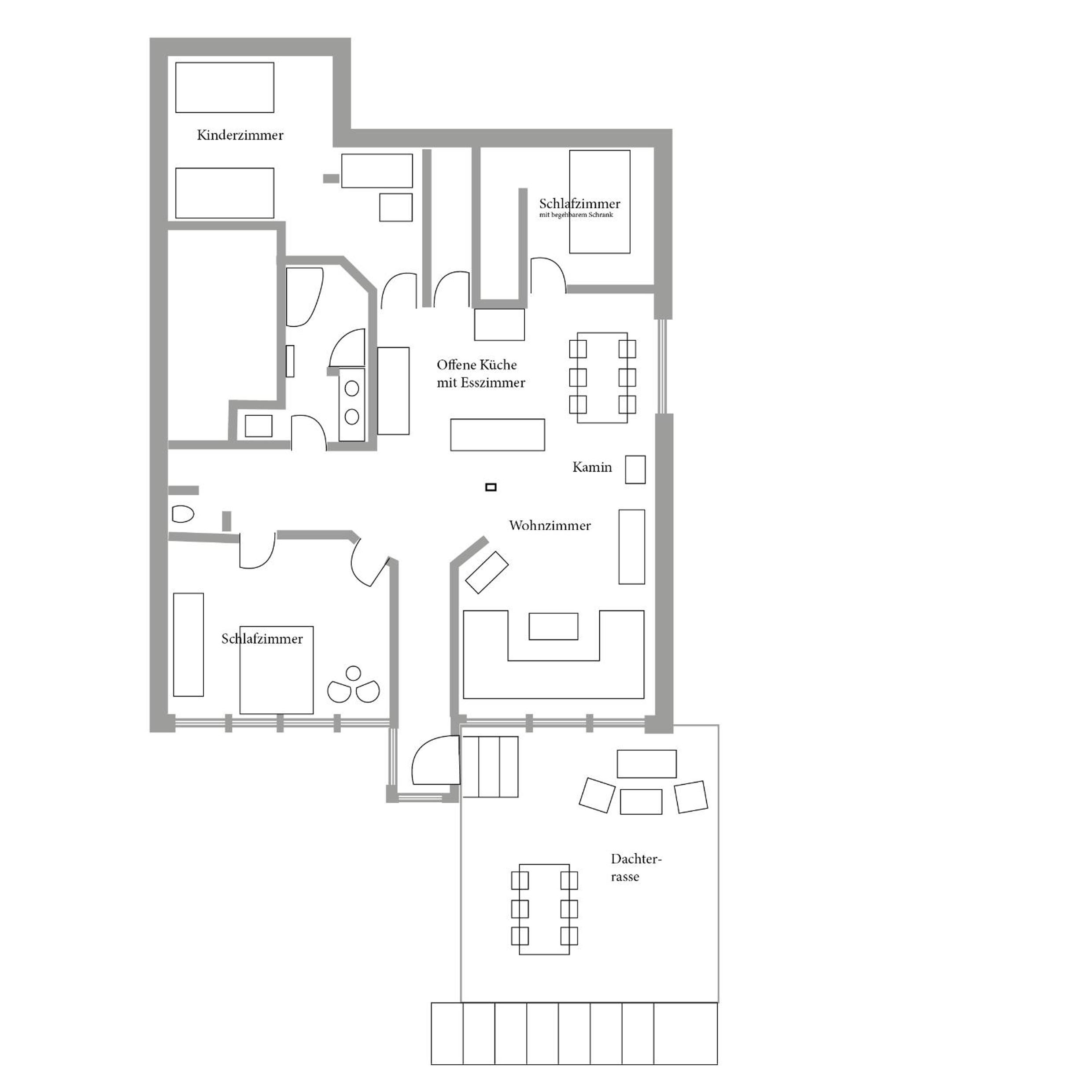 Helle, offene Dachgeschosswohnung mit Terrasse