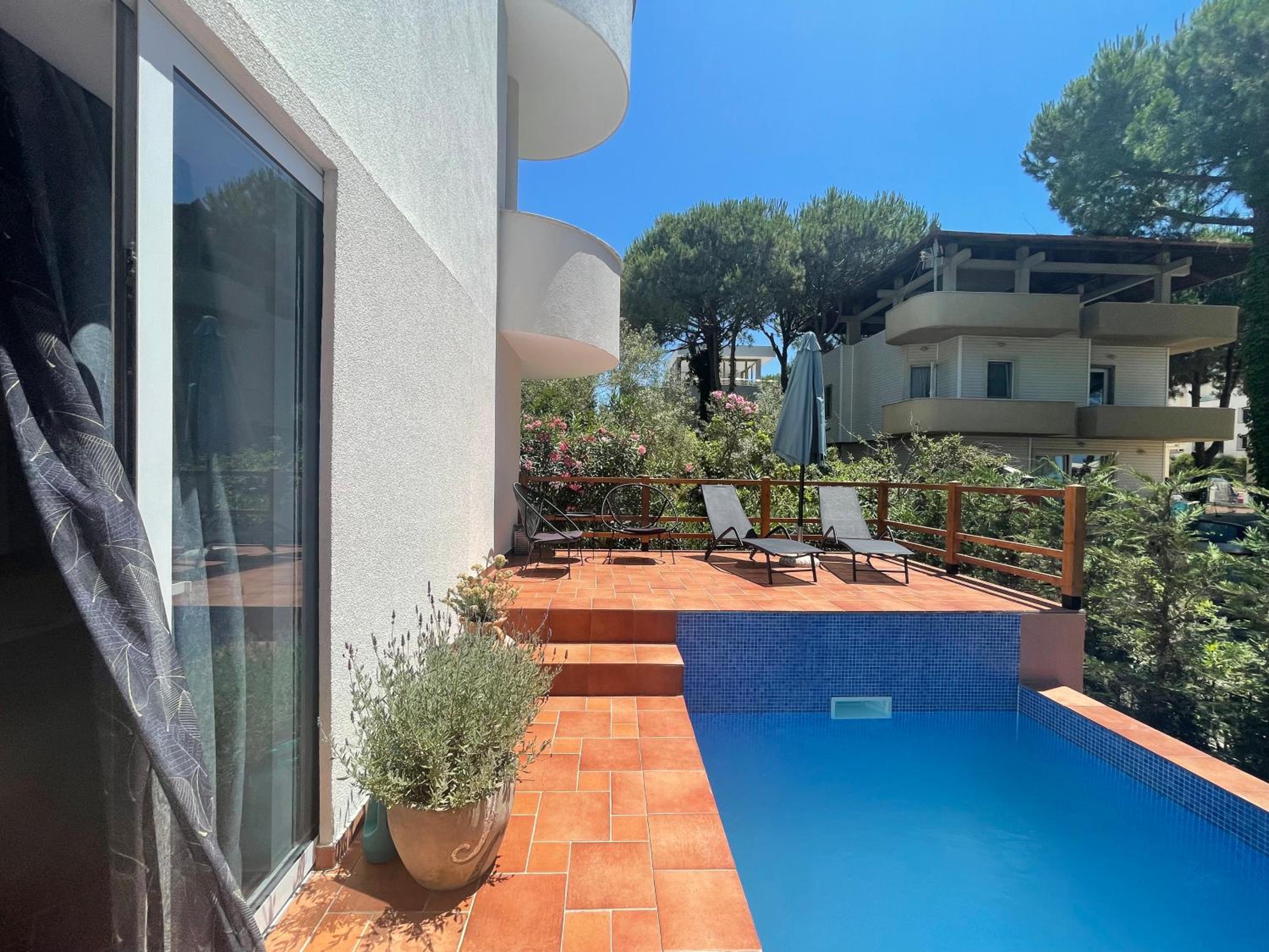 Beachfront villa in Qerret beach with a private pool