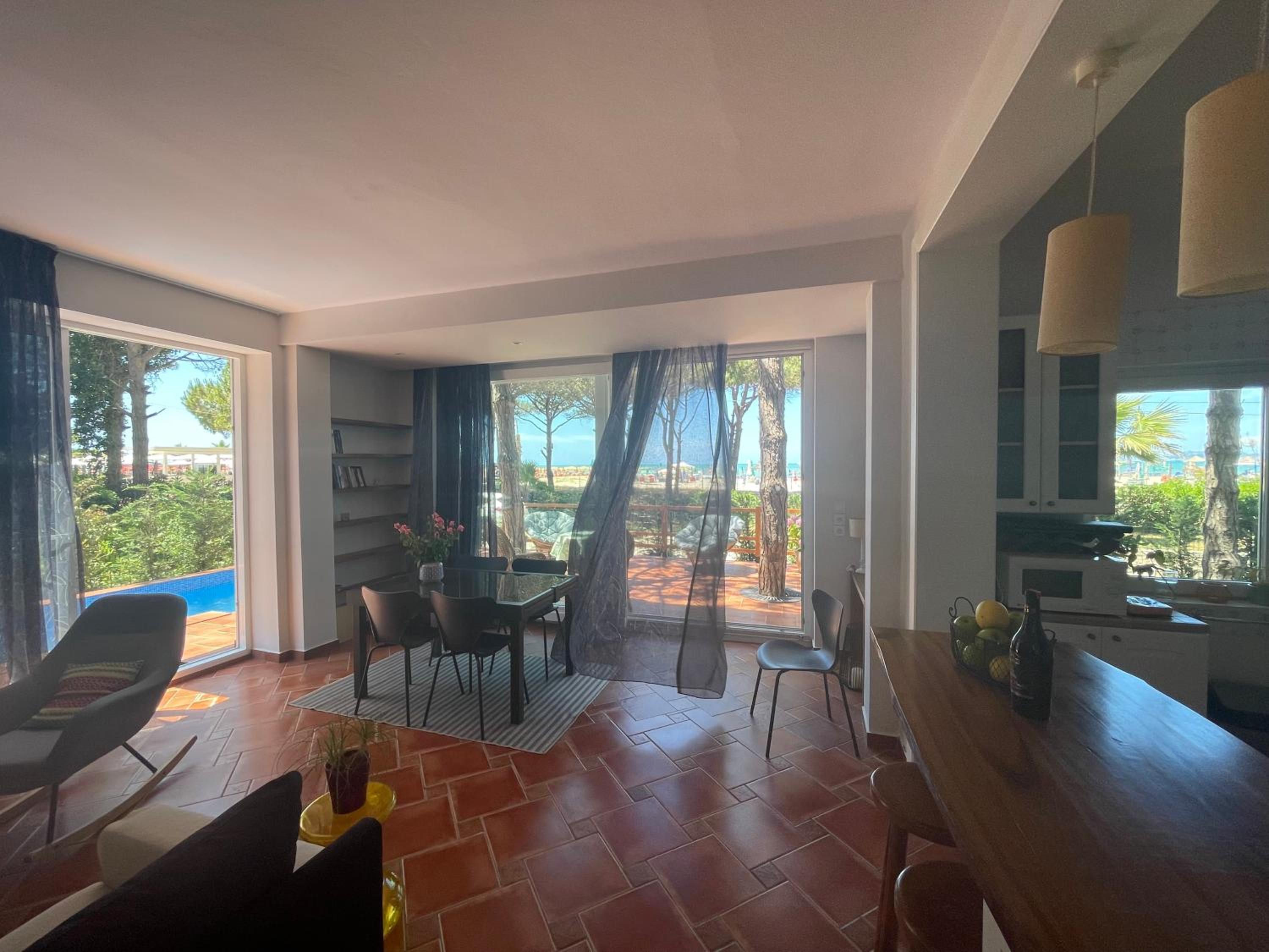 Beachfront villa in Qerret beach with a private pool