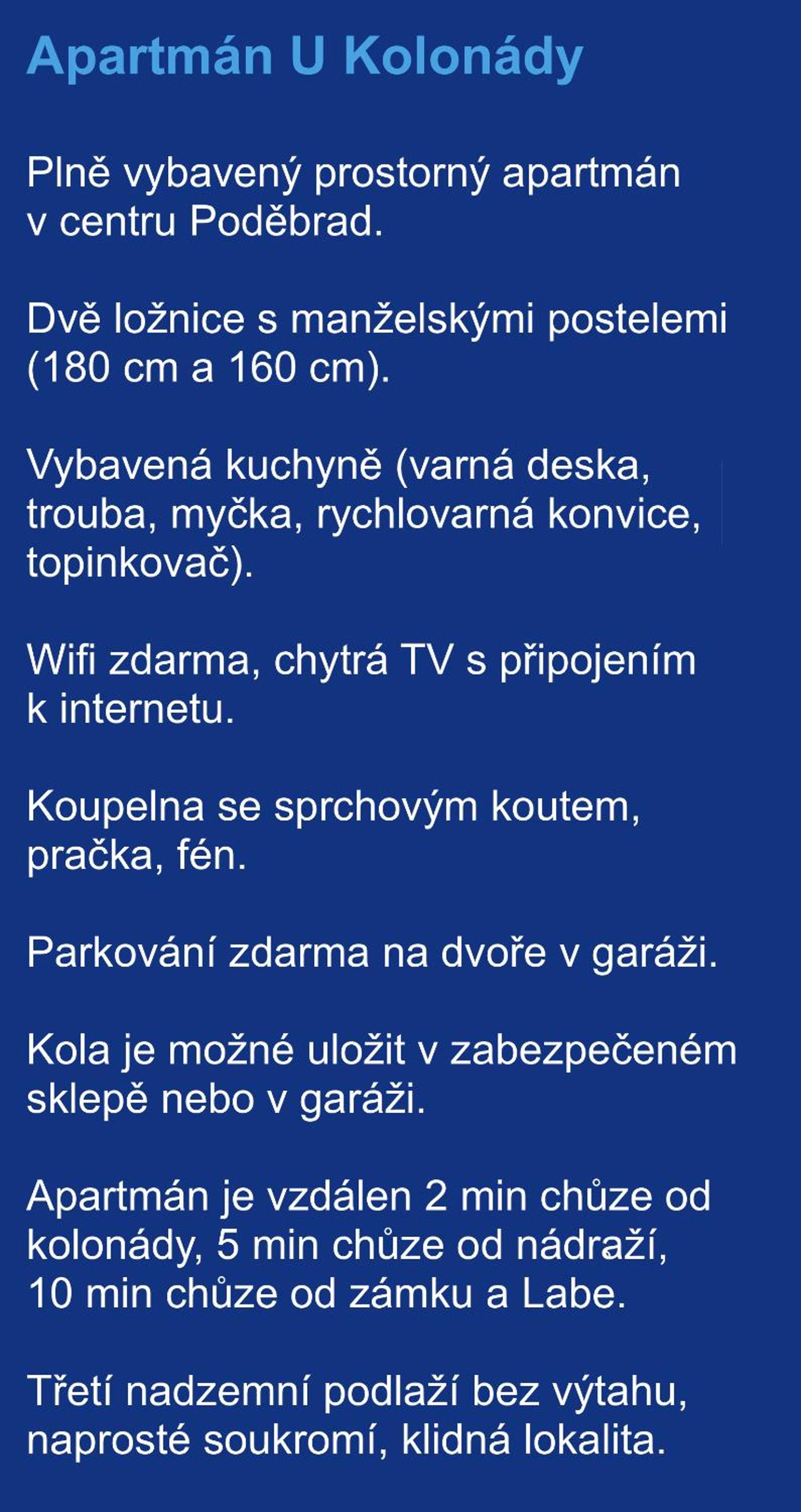 Apartmán U Kolonády, Poděbrady
