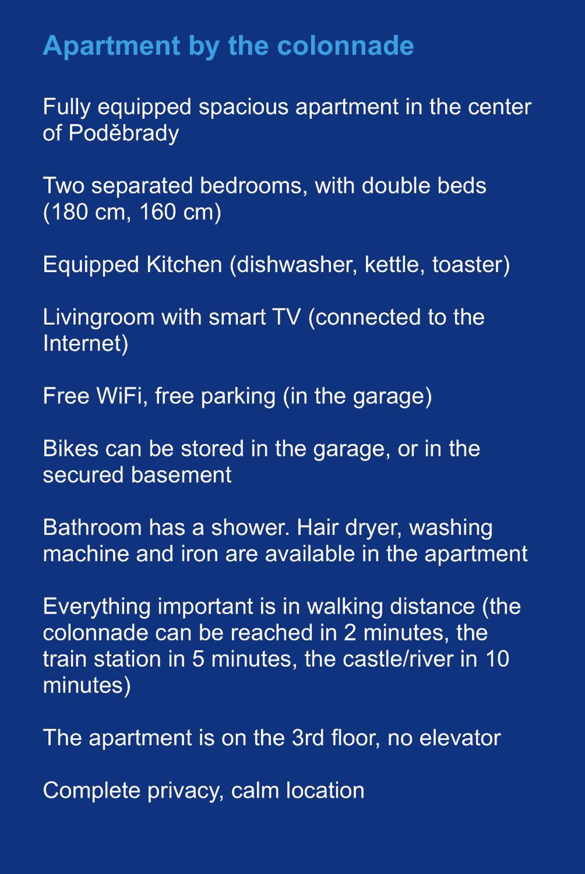 Apartmán U Kolonády, Poděbrady
