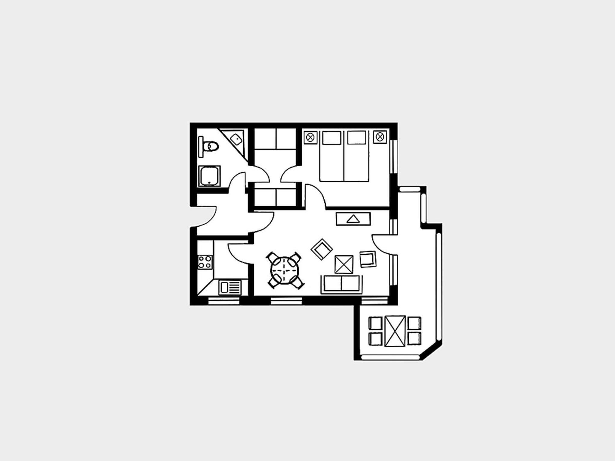 Strandvillen Binz - Ferienwohnung mit 1 Schlafzimmer und Balkon AH-564