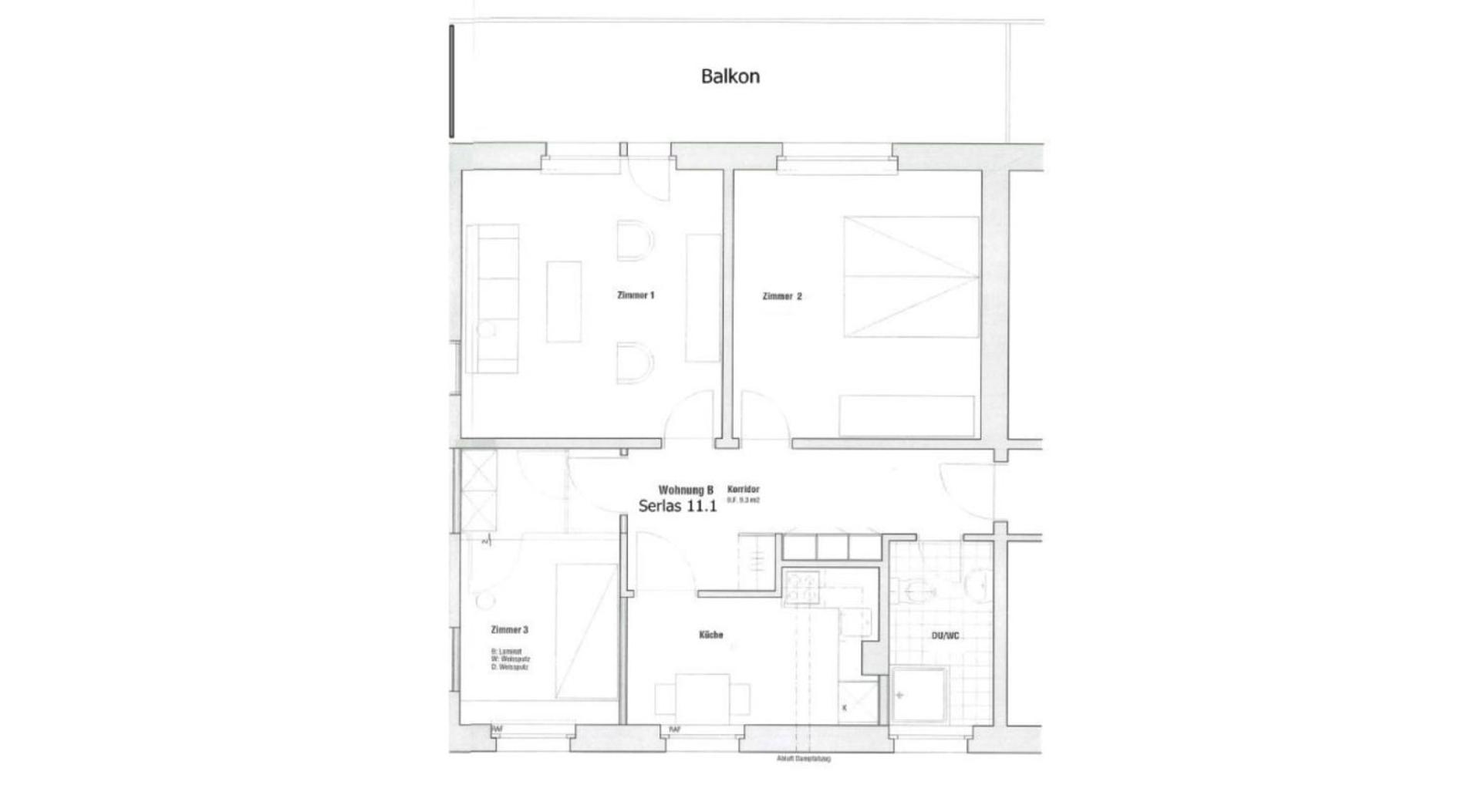 S11-1 - 70m2 mit Seeblick, Balkon, Serlas, Parkplatz