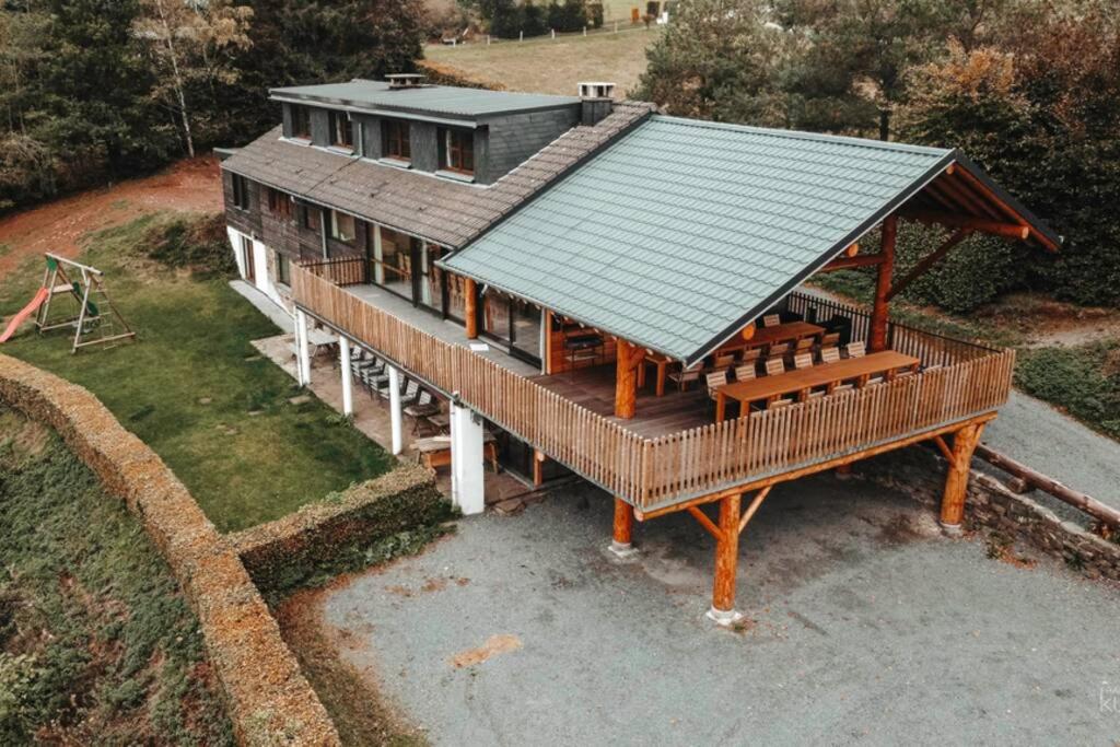 La Harde 31 pers Malmedy, vue, wellness, jardin