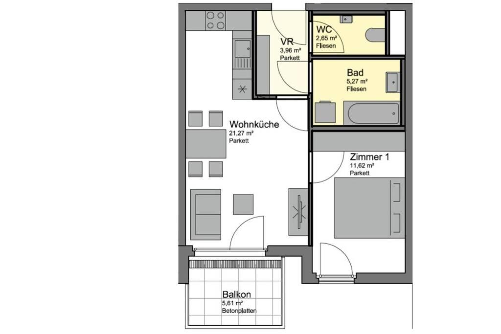 Modern & Sunny 52m2 Apartment with Balcony & Fast WIFI