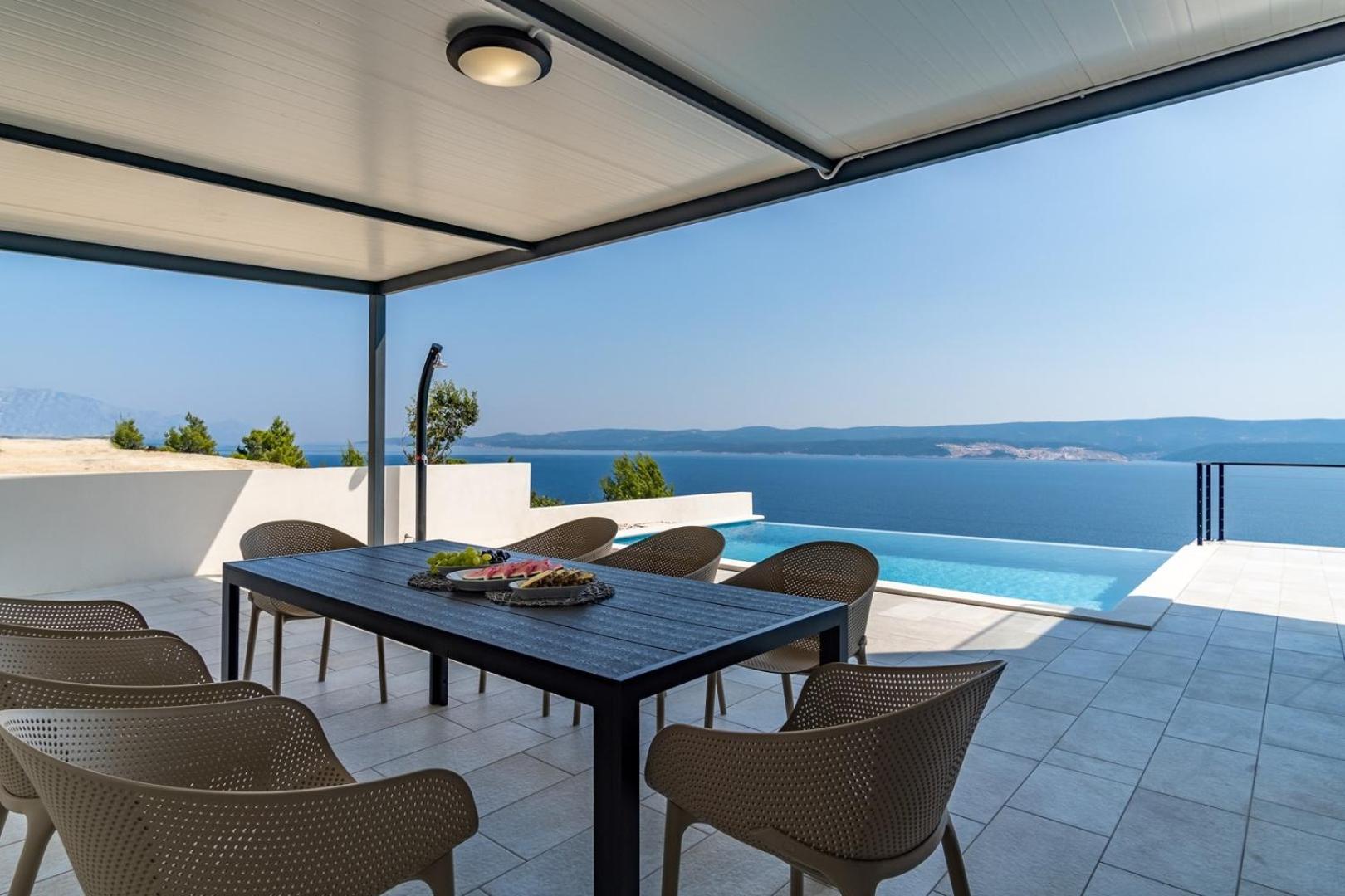 Seaview Villa Marila with a private pool with hydromassage, 3 en suite bedrooms, 1km from beach view 2