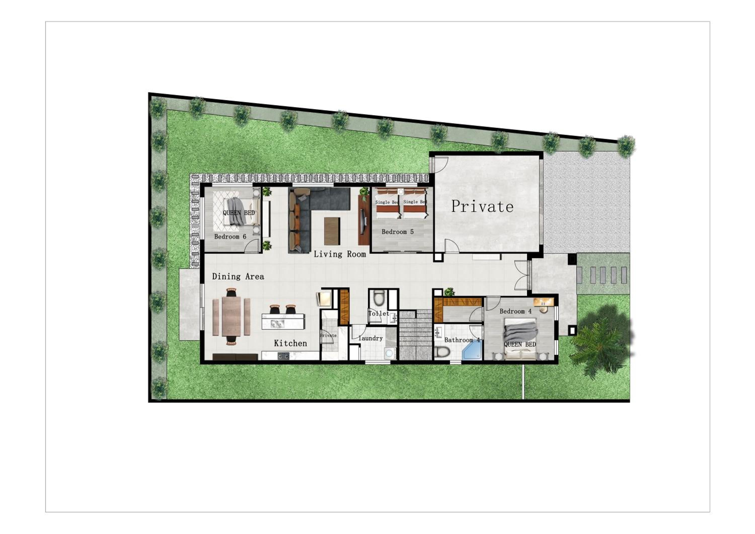 6 Bedrooms & 4 Bathrooms Big House for Big Group