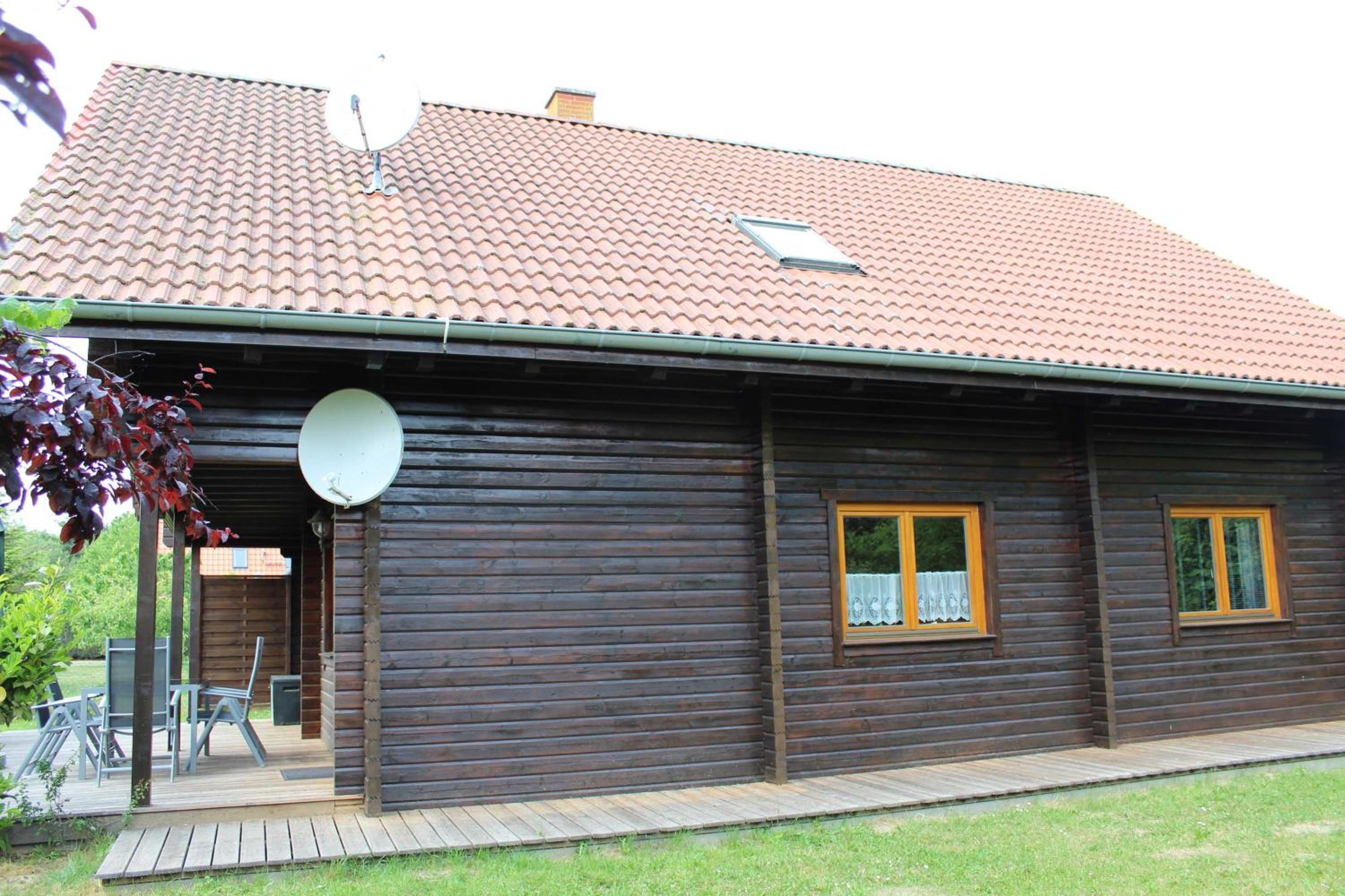 Holzblockhaus mit Kamin am Kite , Surf und Badestrand