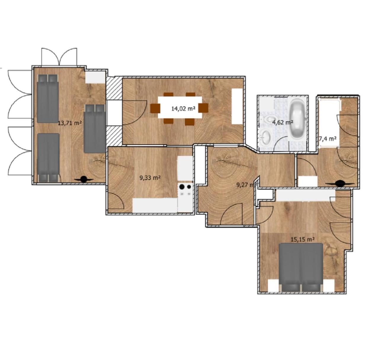 Apartment Ferienwohnung Martin Luther, 3 Schlafzimmer, free WiFi, Nähe Zentrum, klimatisiert, hell, offen, sehr schön, view 5