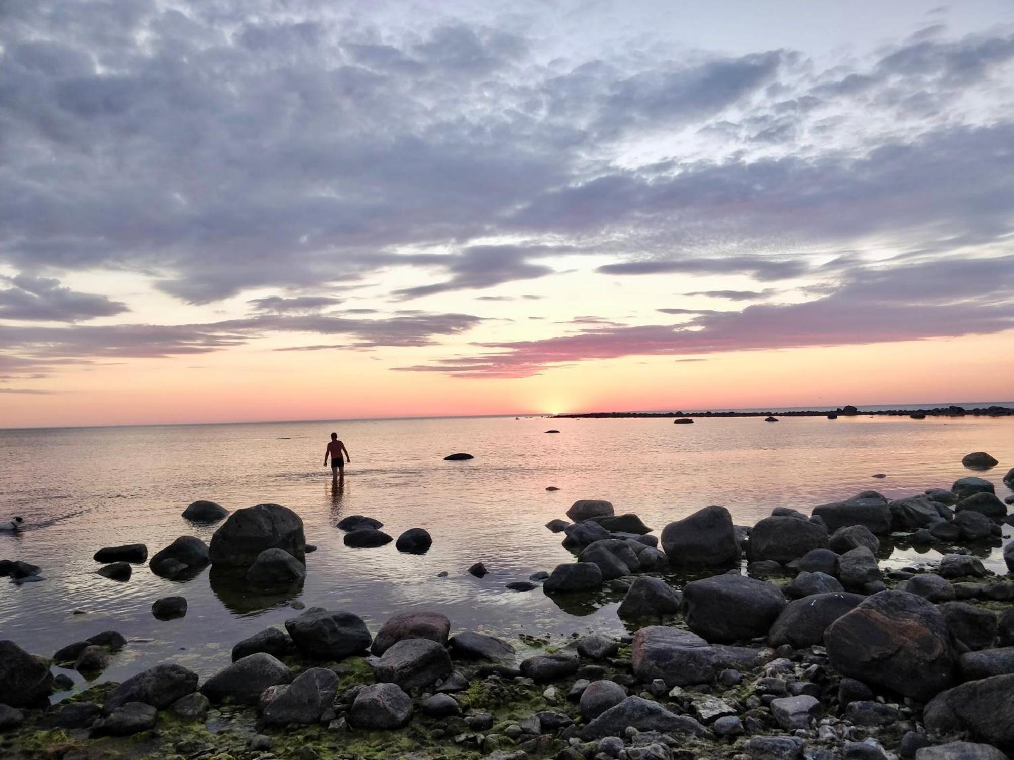 Roosa maja parvesaunaga