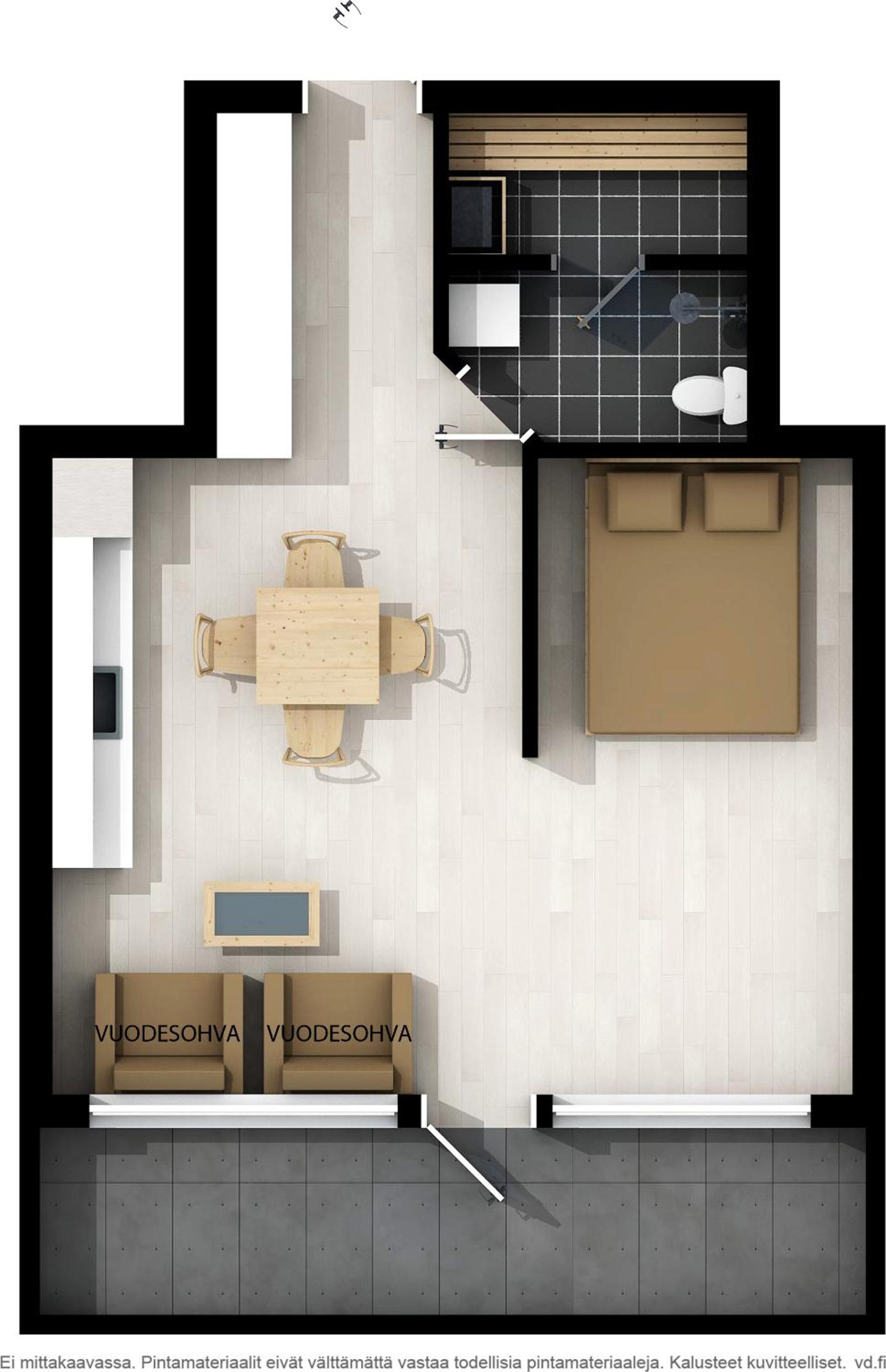 Lomavuokra Studio apartment A3, Levi Central, ski-in ski-out view 2