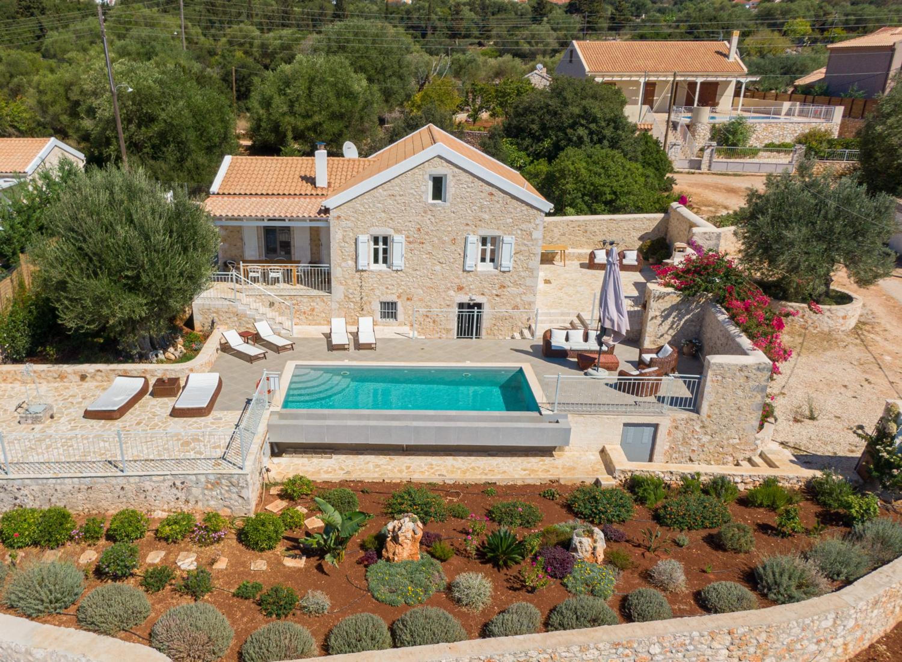 Fiscardo Luxury Stone Villa Alex ,with sunset view!