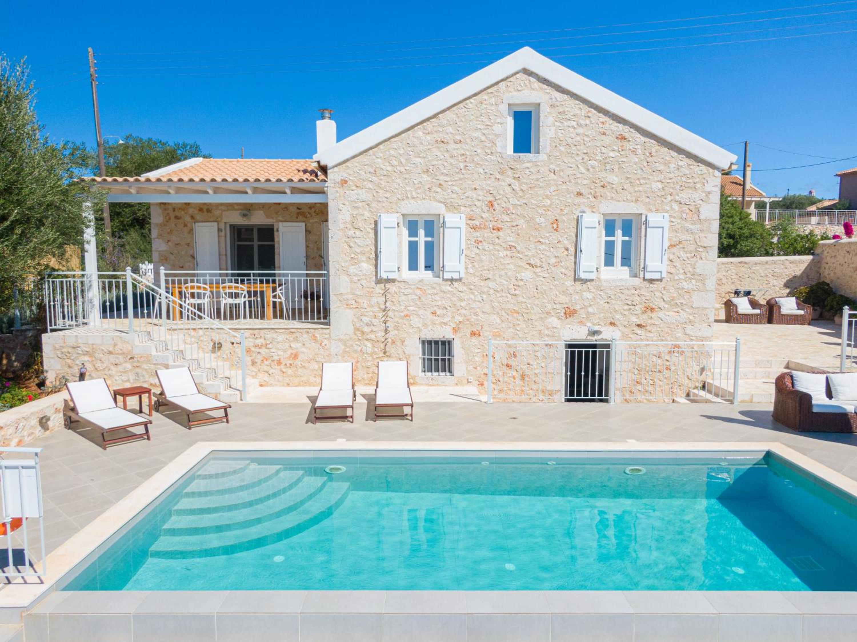 Fiscardo Luxury Stone Villa Alex ,with sunset view!