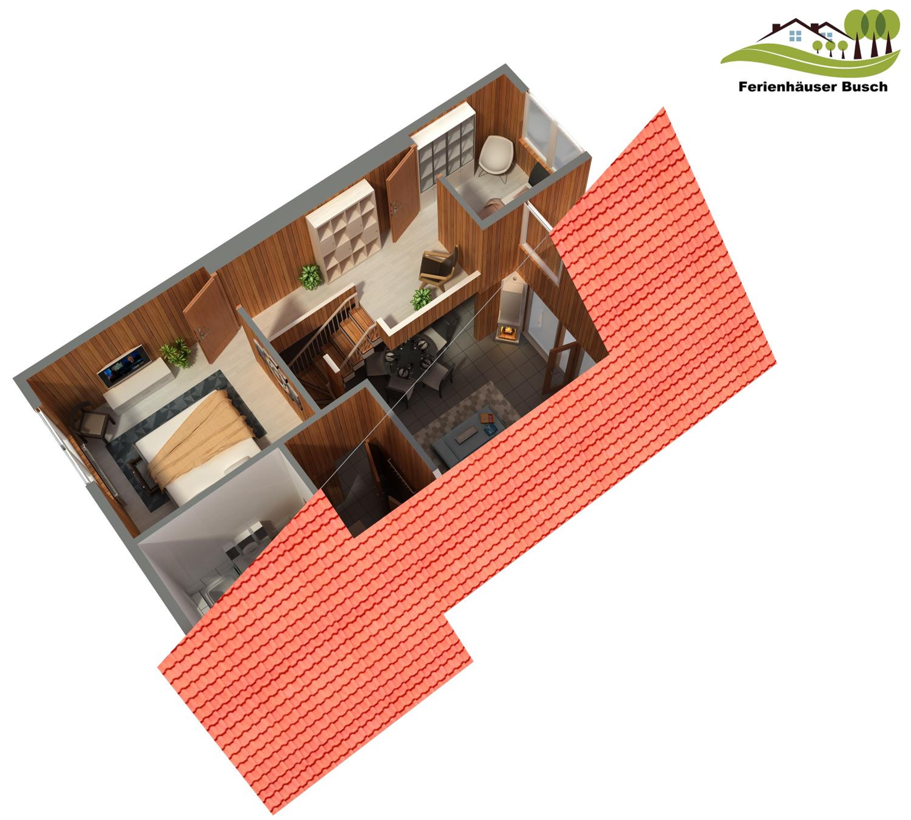 Komfort-Ferienhaus - Extertal-Ferienpark für 1-5 Personen Sauna Natur