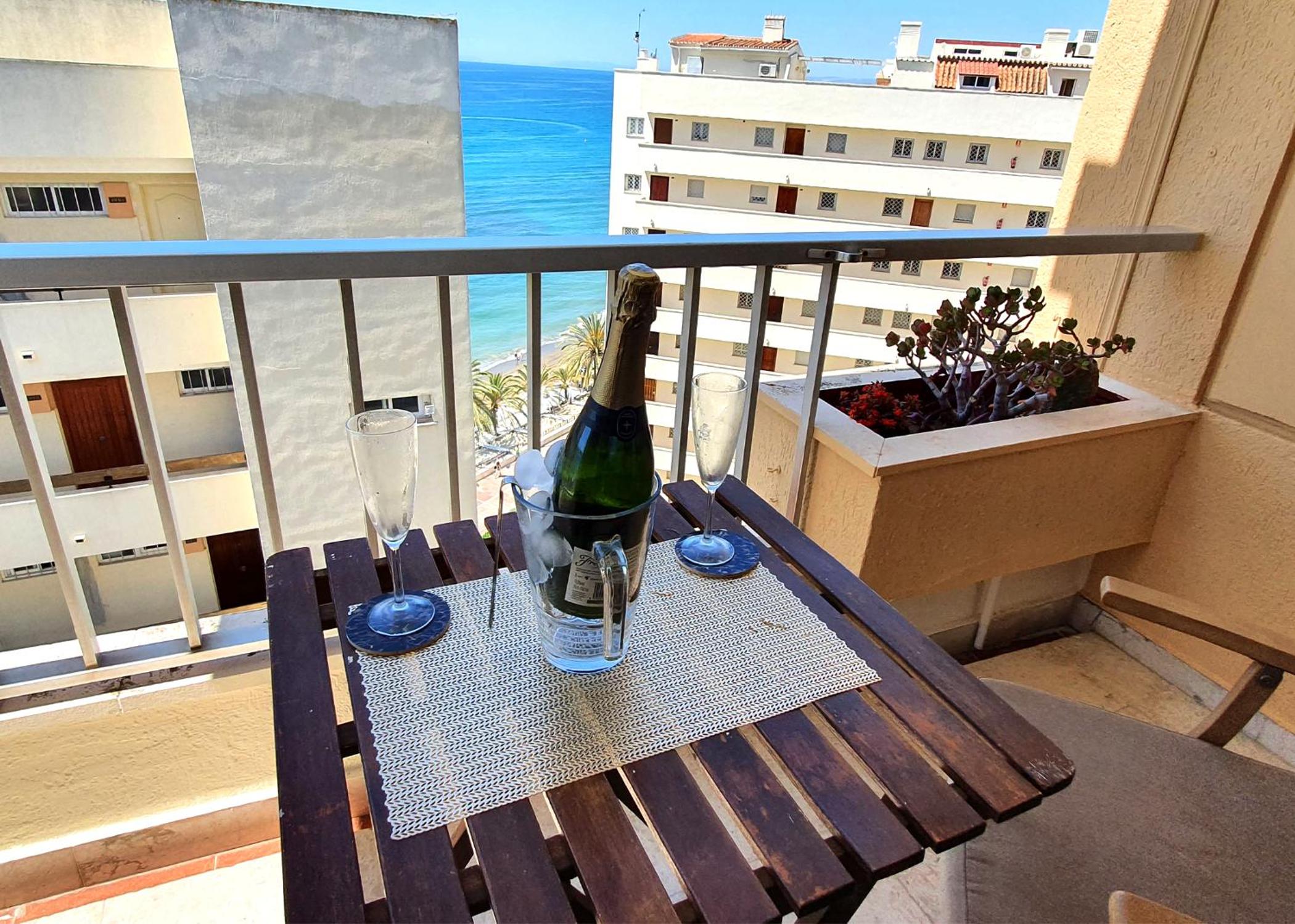 Beachfront Studio Apartment Marbella center Neptuno building Tenth Floor view 3