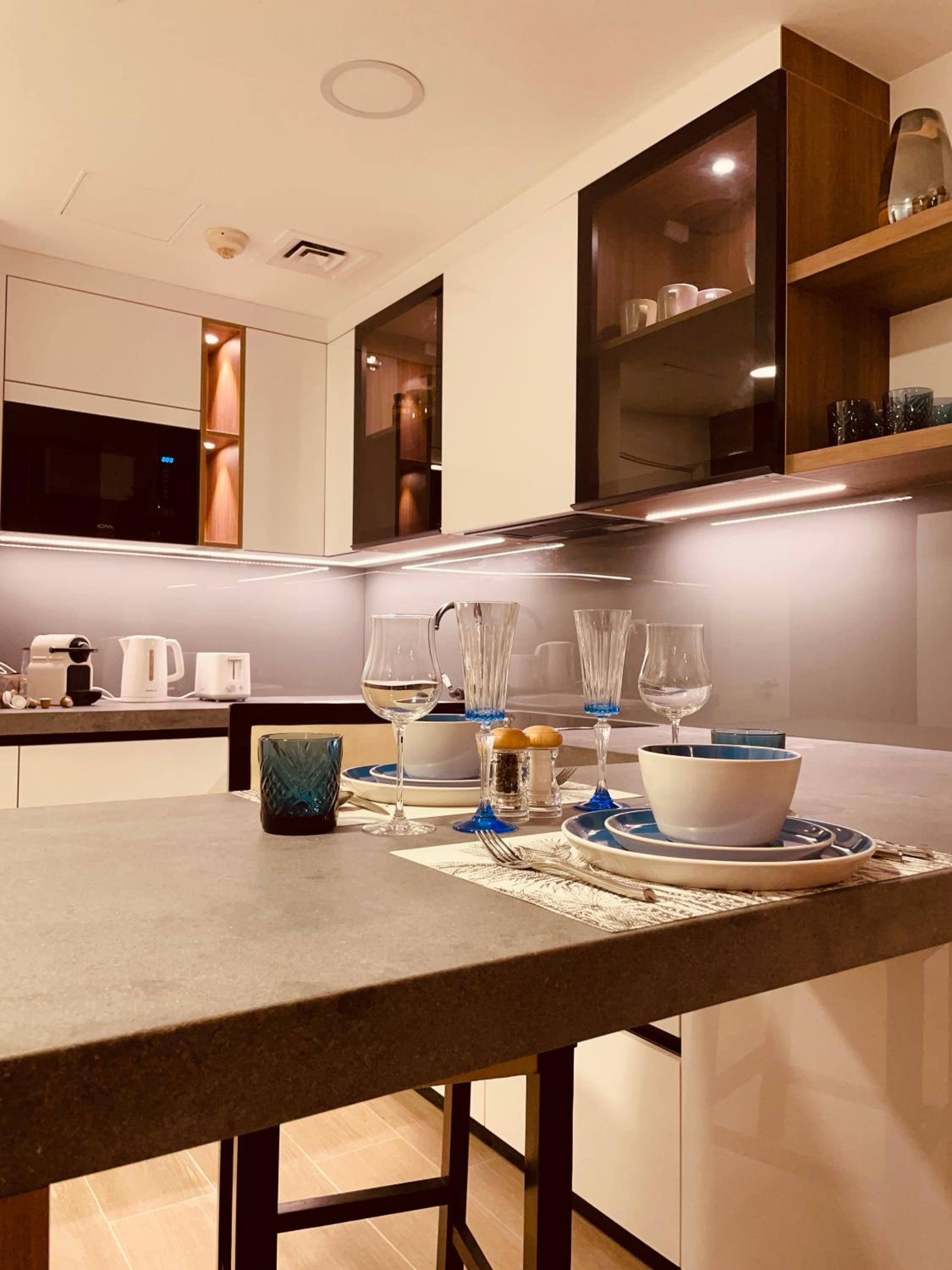 Luxury new apartment on the metro, facing Dubai marina.