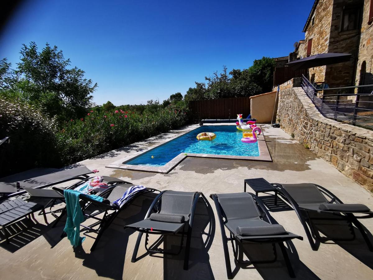 Magnifique gite en pierres 6 personnes avec piscine privee Ardeche plein sud view 5