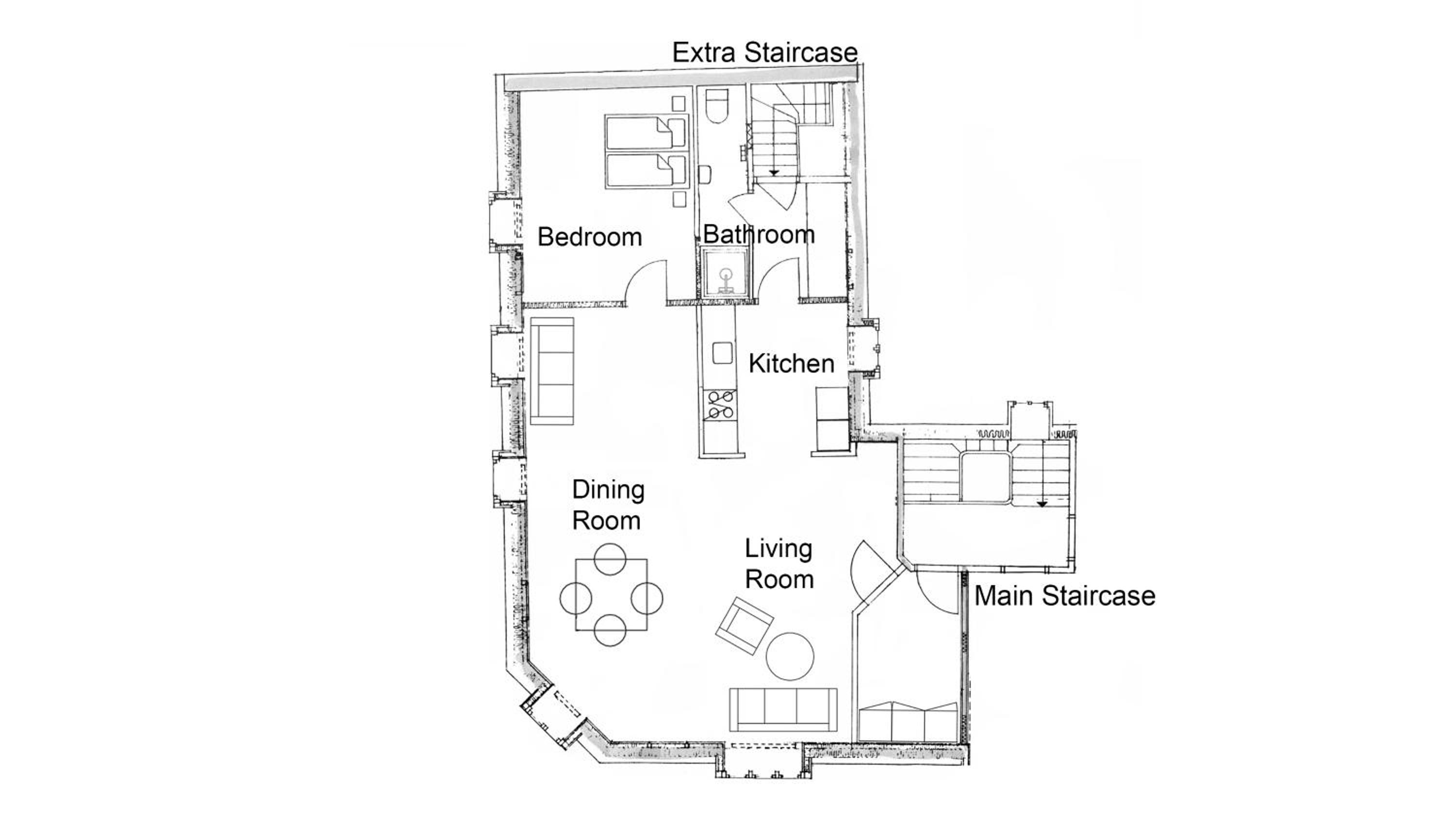 Unique Apartment w Exposed Beams Next to Tivoli