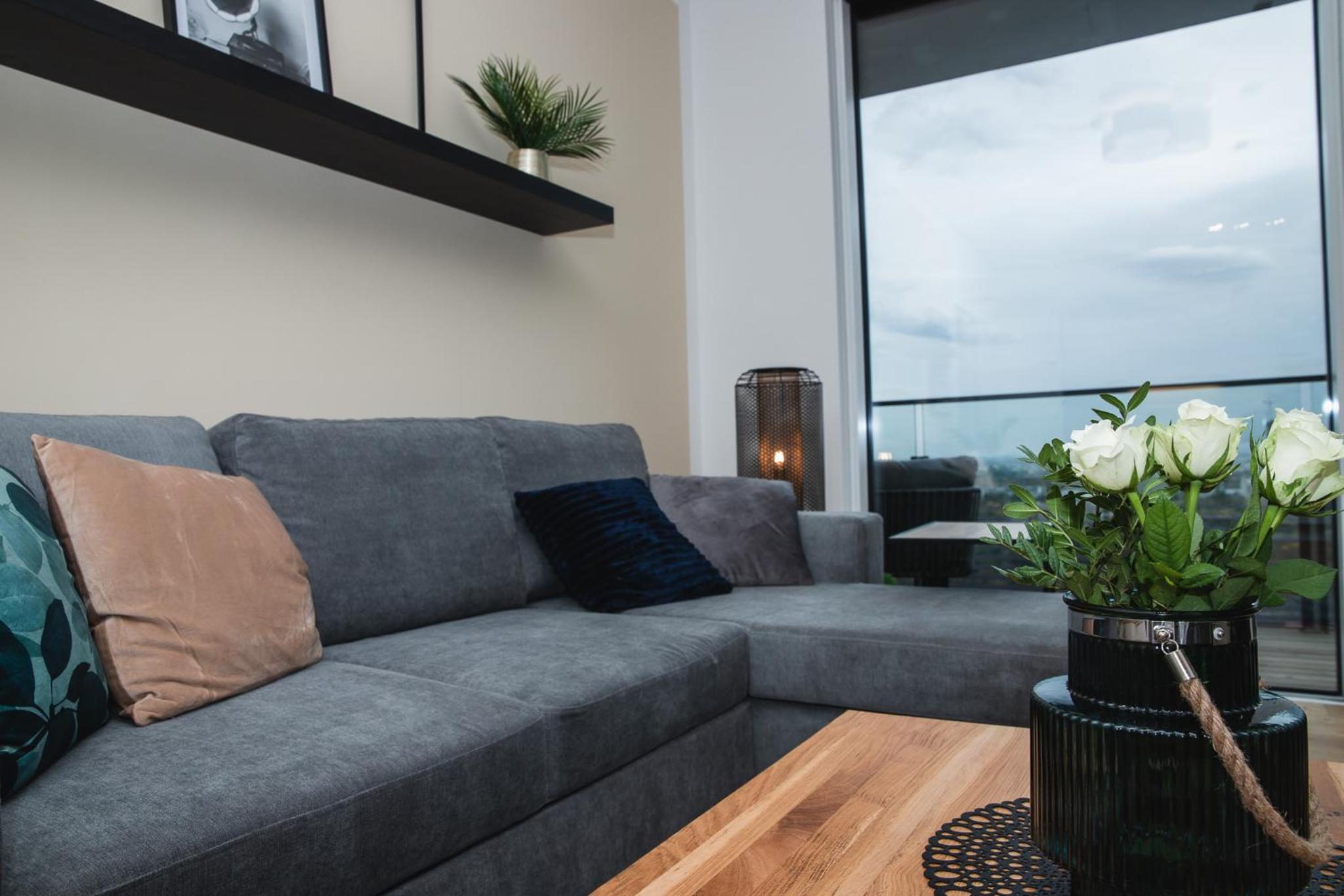Great apartment with view and heated rooftop Pool