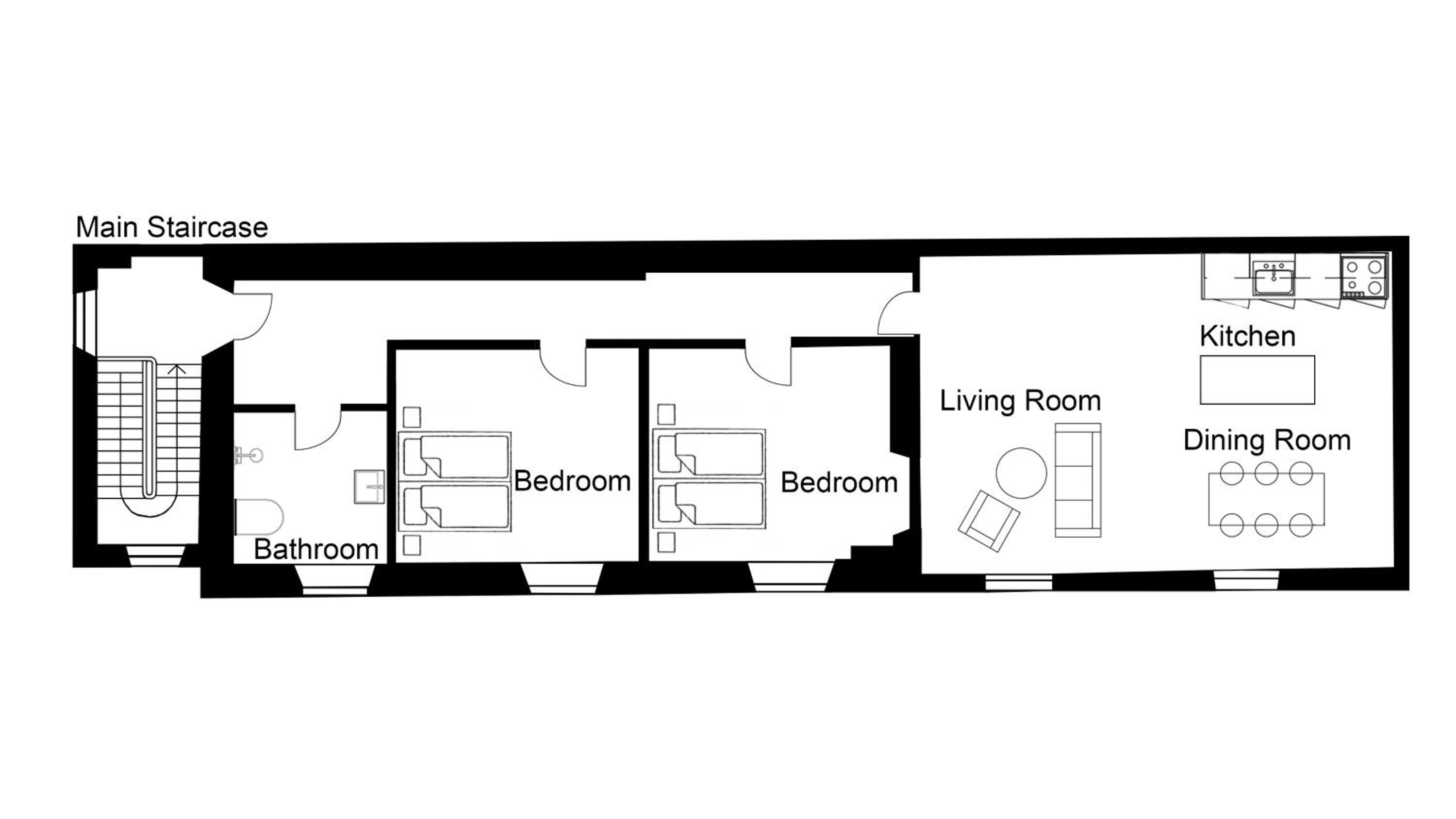 City Apartment With Exposed Ceiling Beams