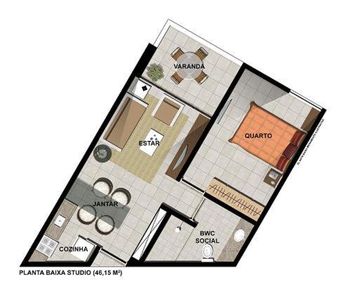 Flat no Carneiros Beach Resort