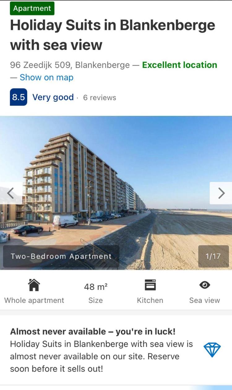 Appartment Blankenberge with front sea view