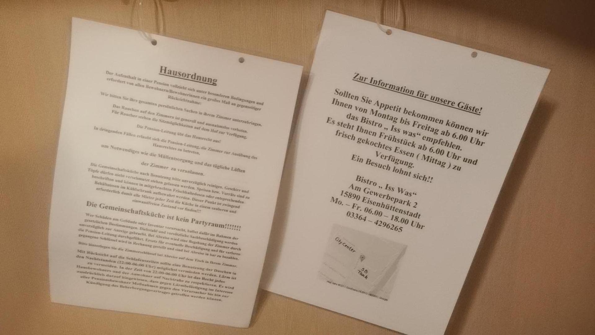 Zimmervermietung Eisenhüttenstadt auch für Monteure