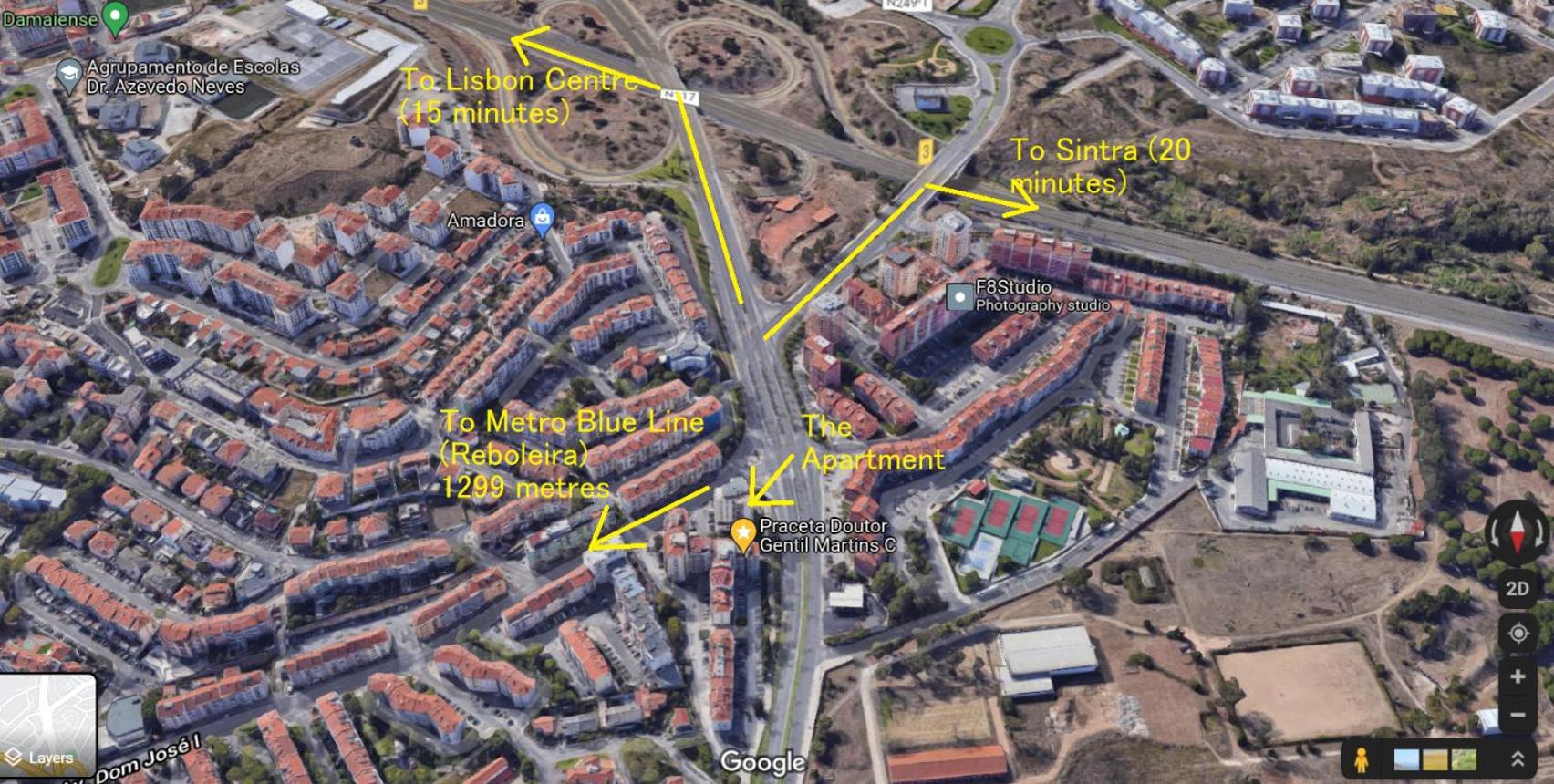 Enjoy Lisbon Cascais Sintra 1200 metres to metro blue line Sintra Rail line Free Parking view 4