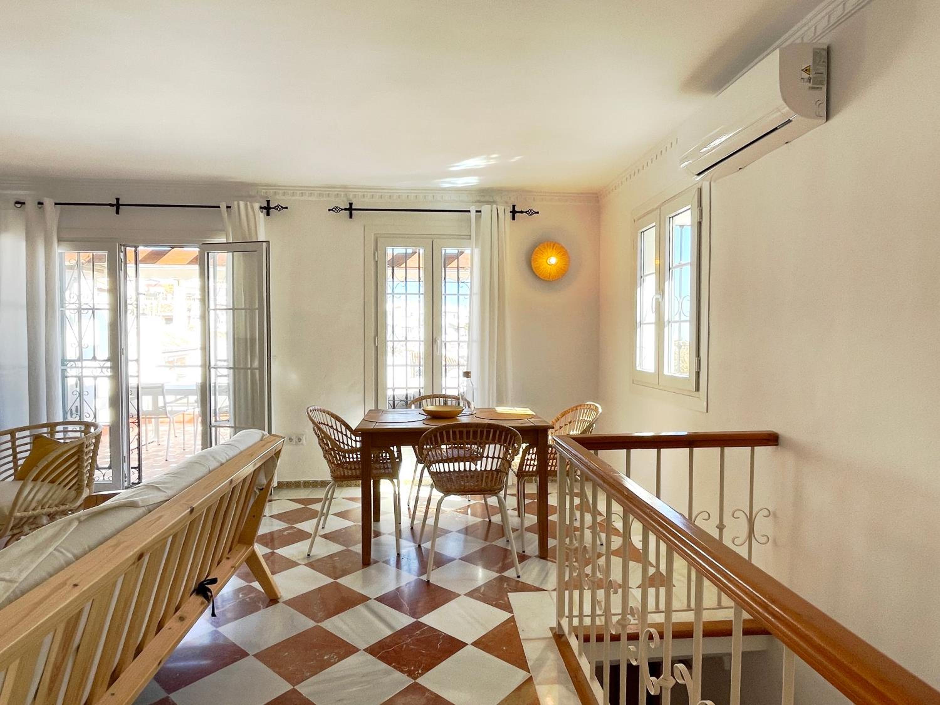 Semidetached Duplex home at Puebla Aida, Mijas Golf with pool, golf and sea views