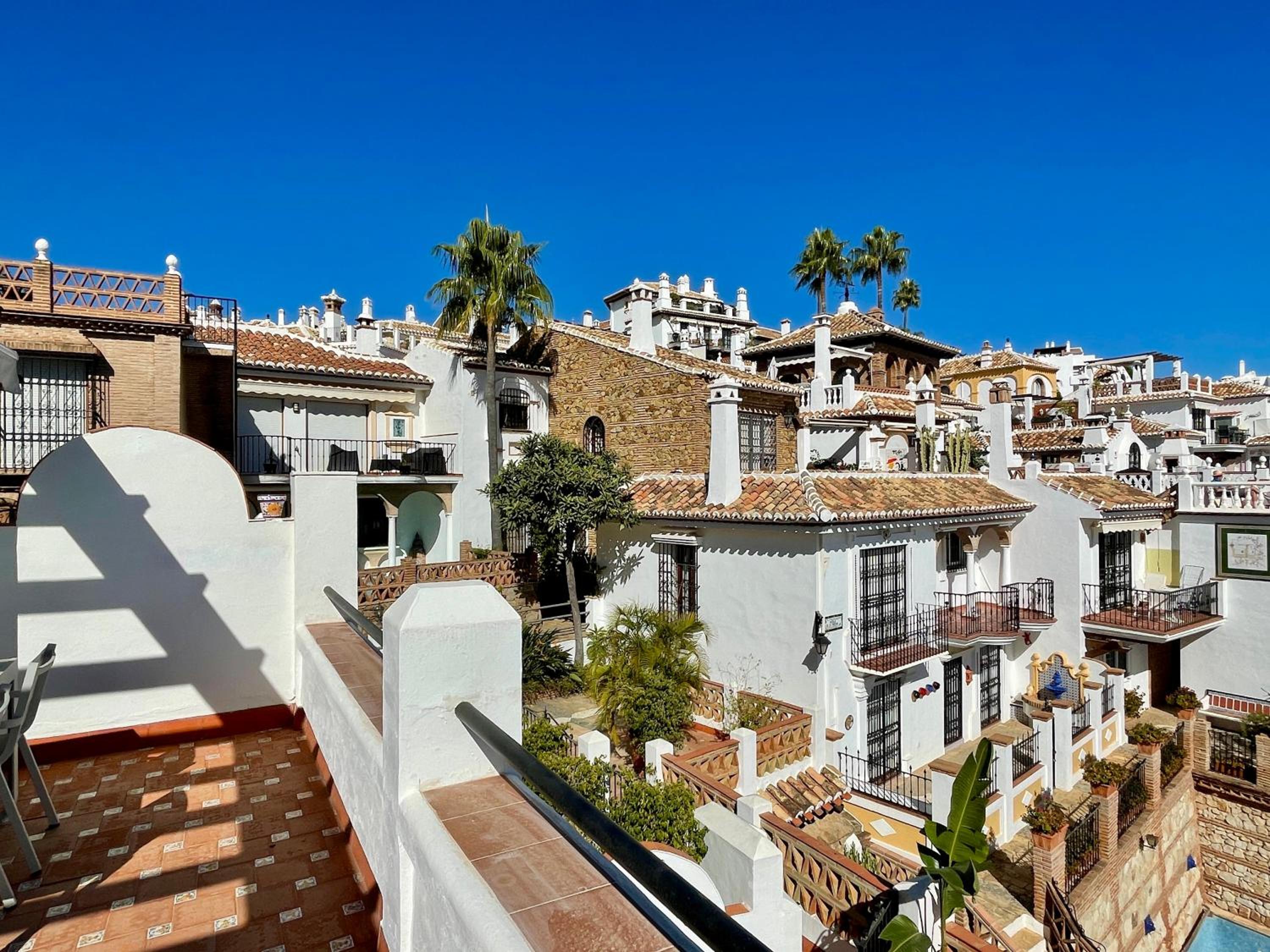 Semidetached Duplex home at Puebla Aida, Mijas Golf with pool, golf and sea views