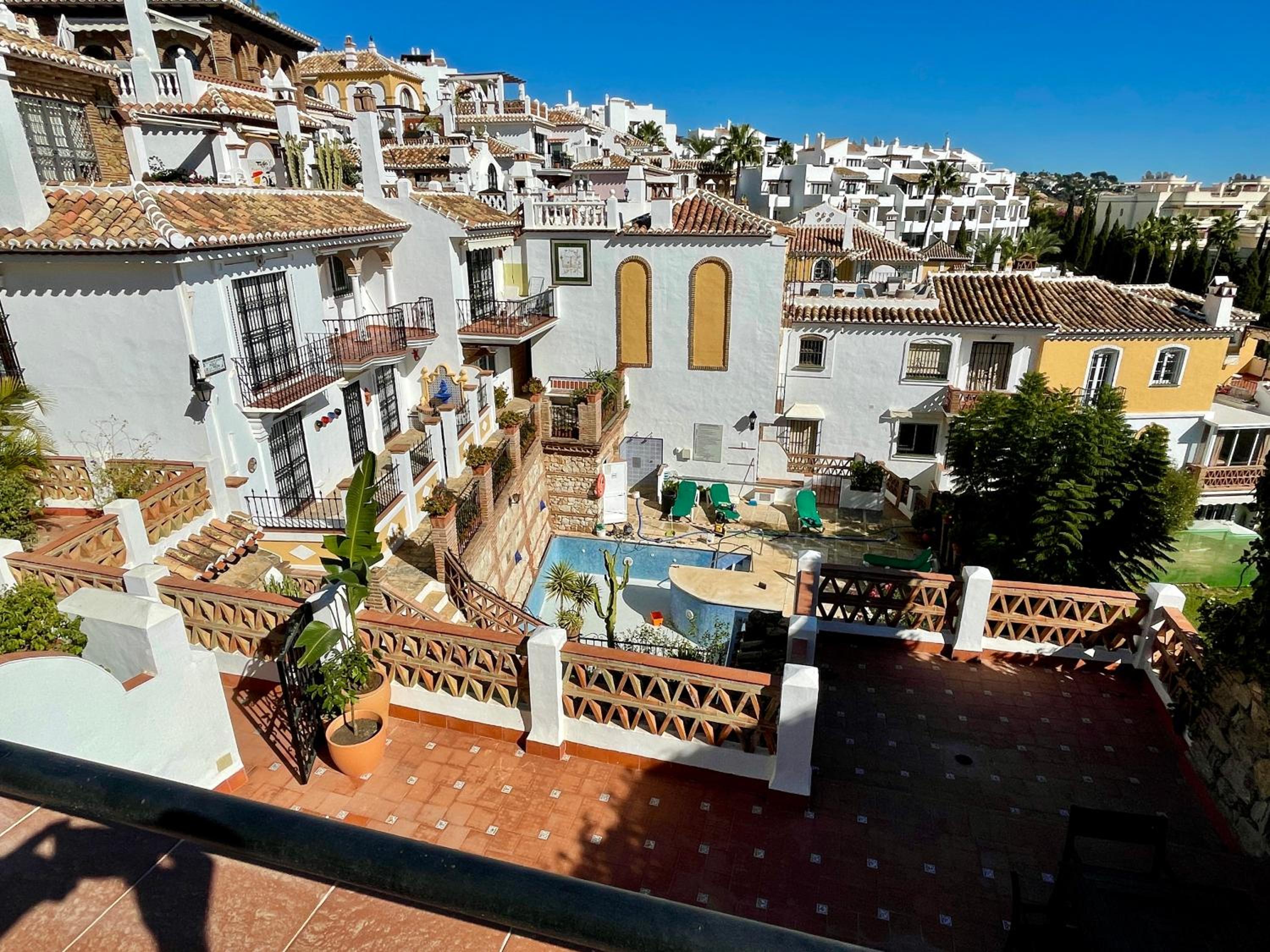 Semidetached Duplex home at Puebla Aida, Mijas Golf with pool, golf and sea views