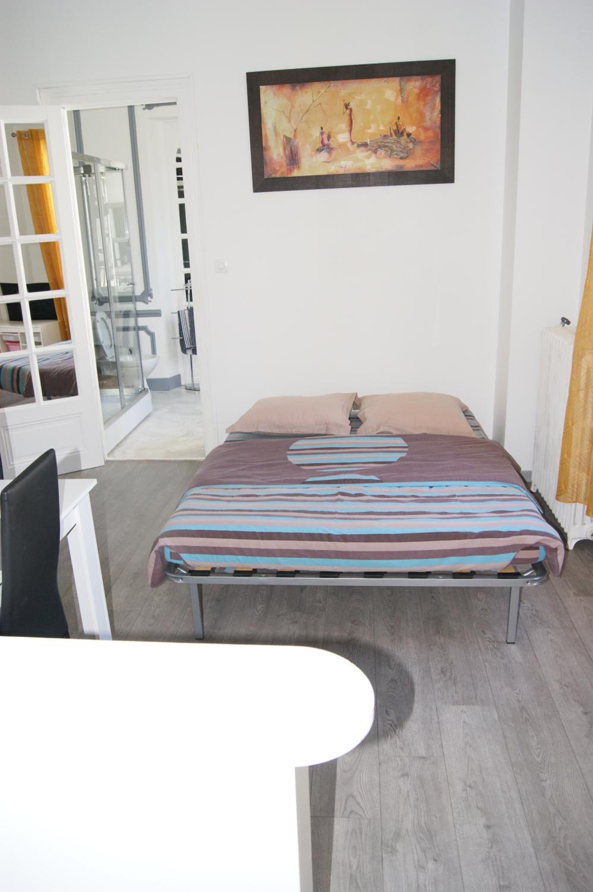 appartement individuelle refais a neuf,ds maison de maître,6 couchages dont un lit kingsize,cuisine avec lave vaisselle,rue privative pour se garer, access